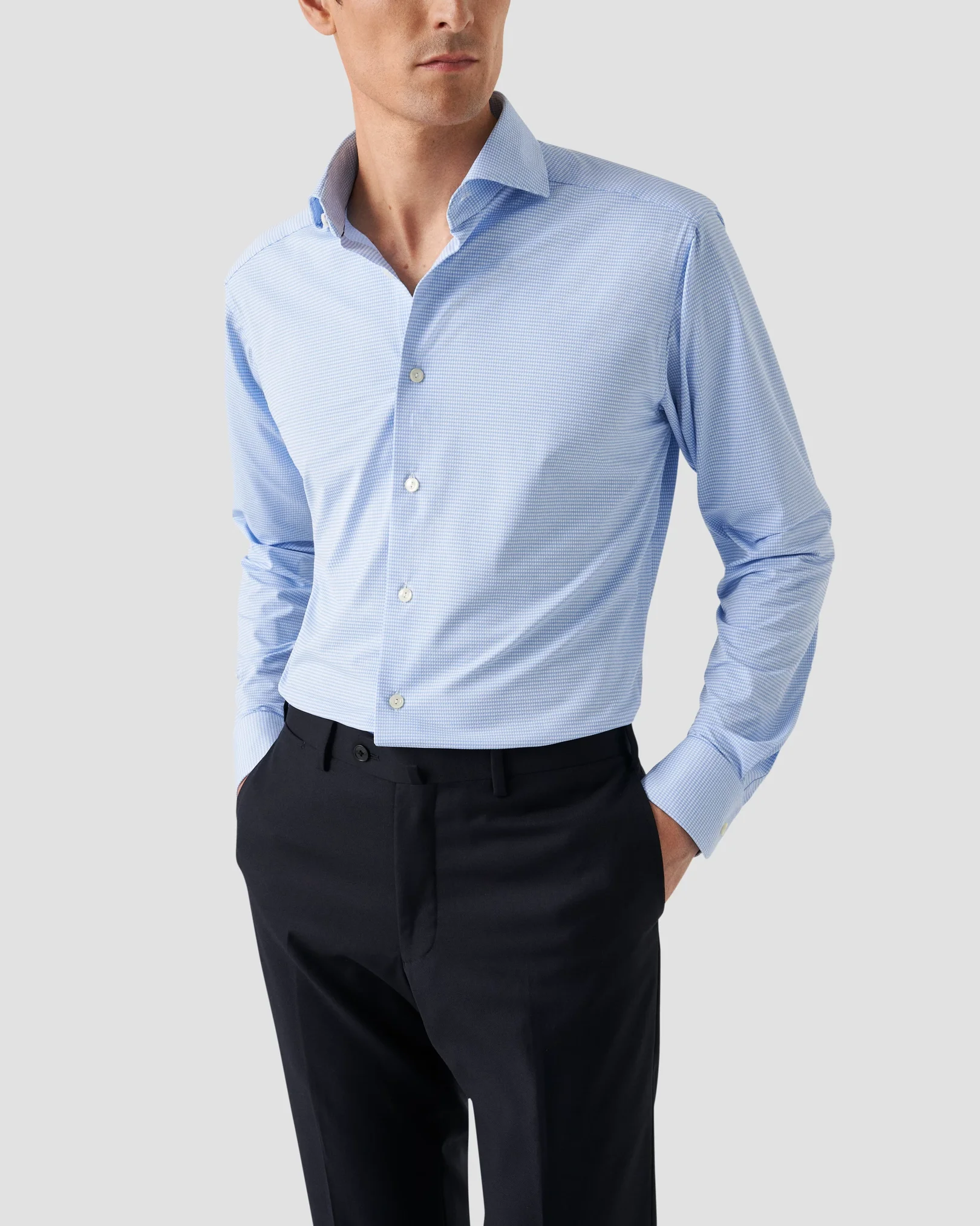 Eton - Micro Check Four-Way Strech Shirt