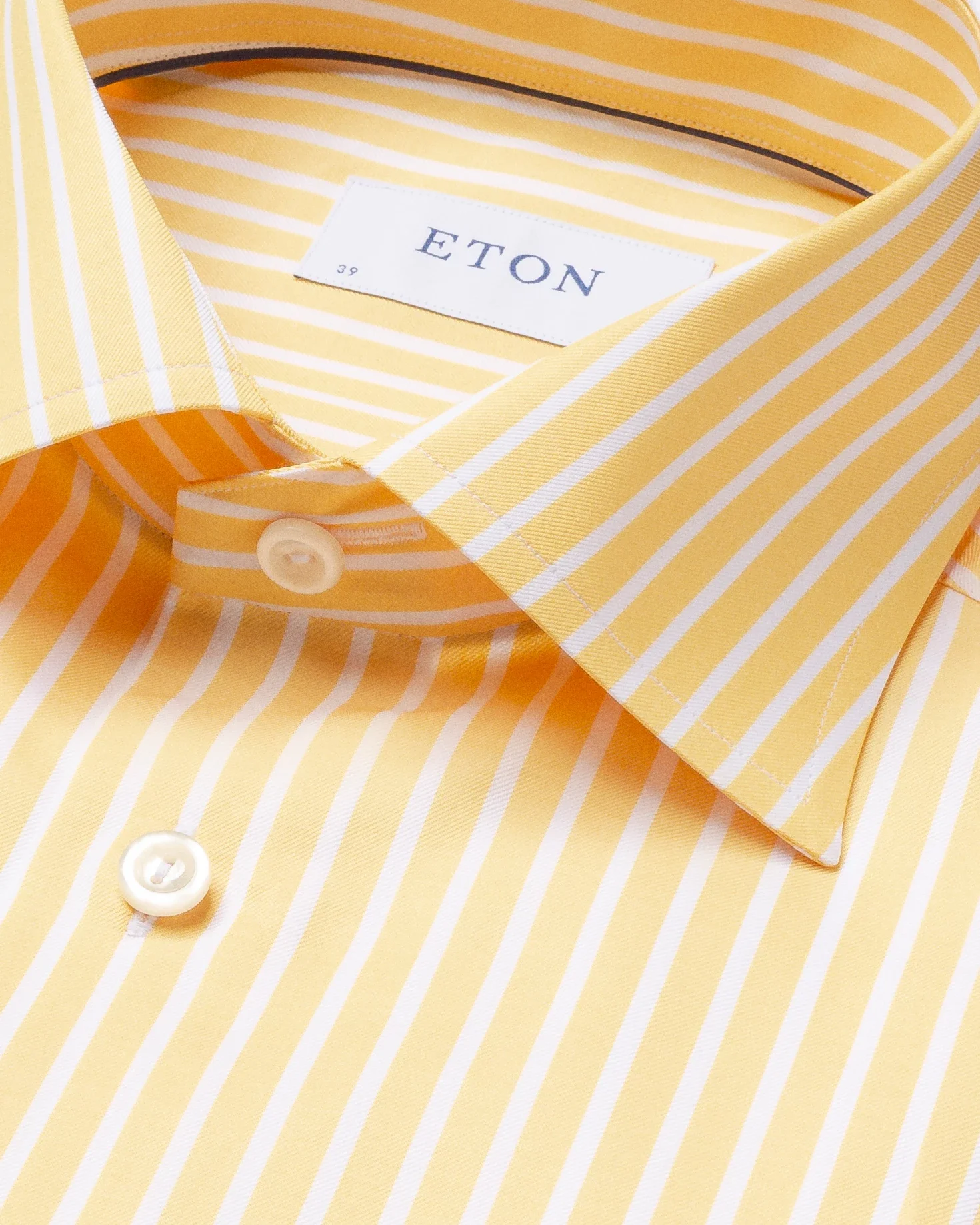 Eton - yellow bengal striped twill shirt