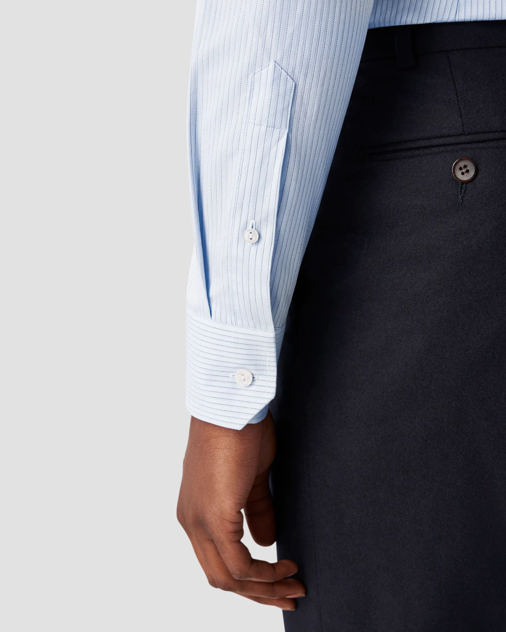 Eton - light blue tonal striped shirt