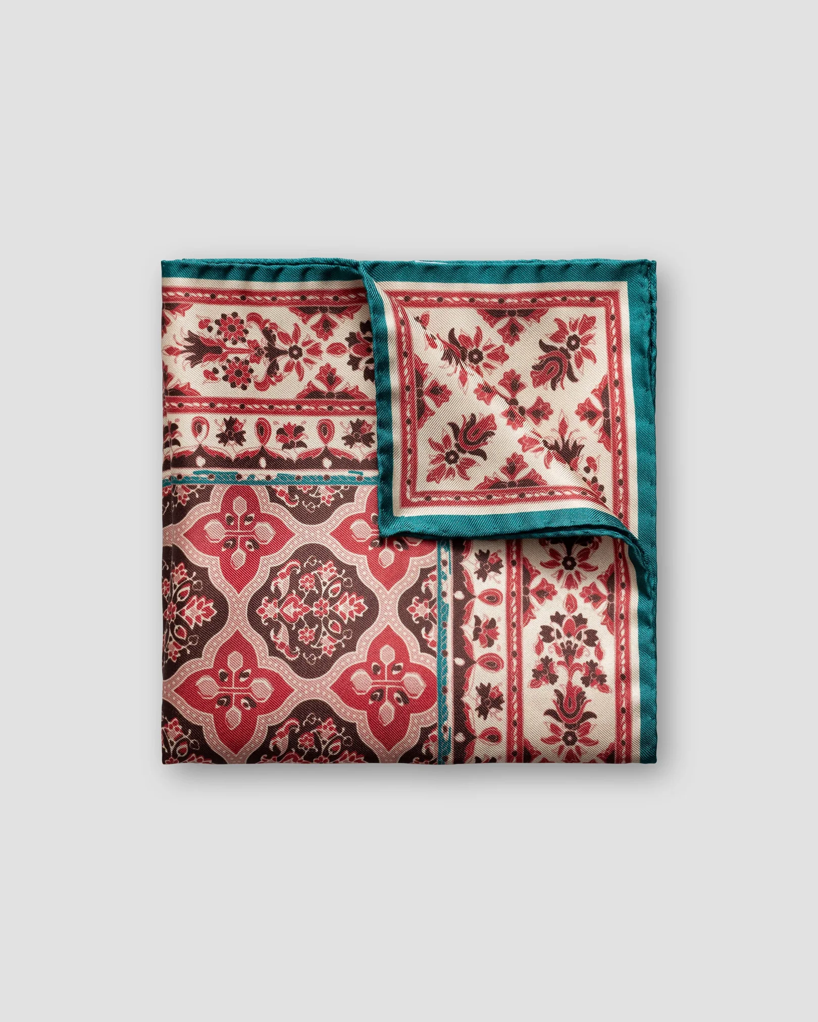 Eton - red pink medallion pocket square