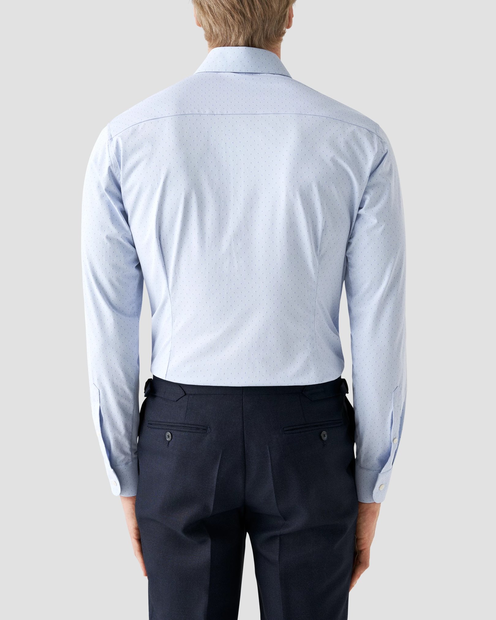 Eton - light blue fourway stretch shirt