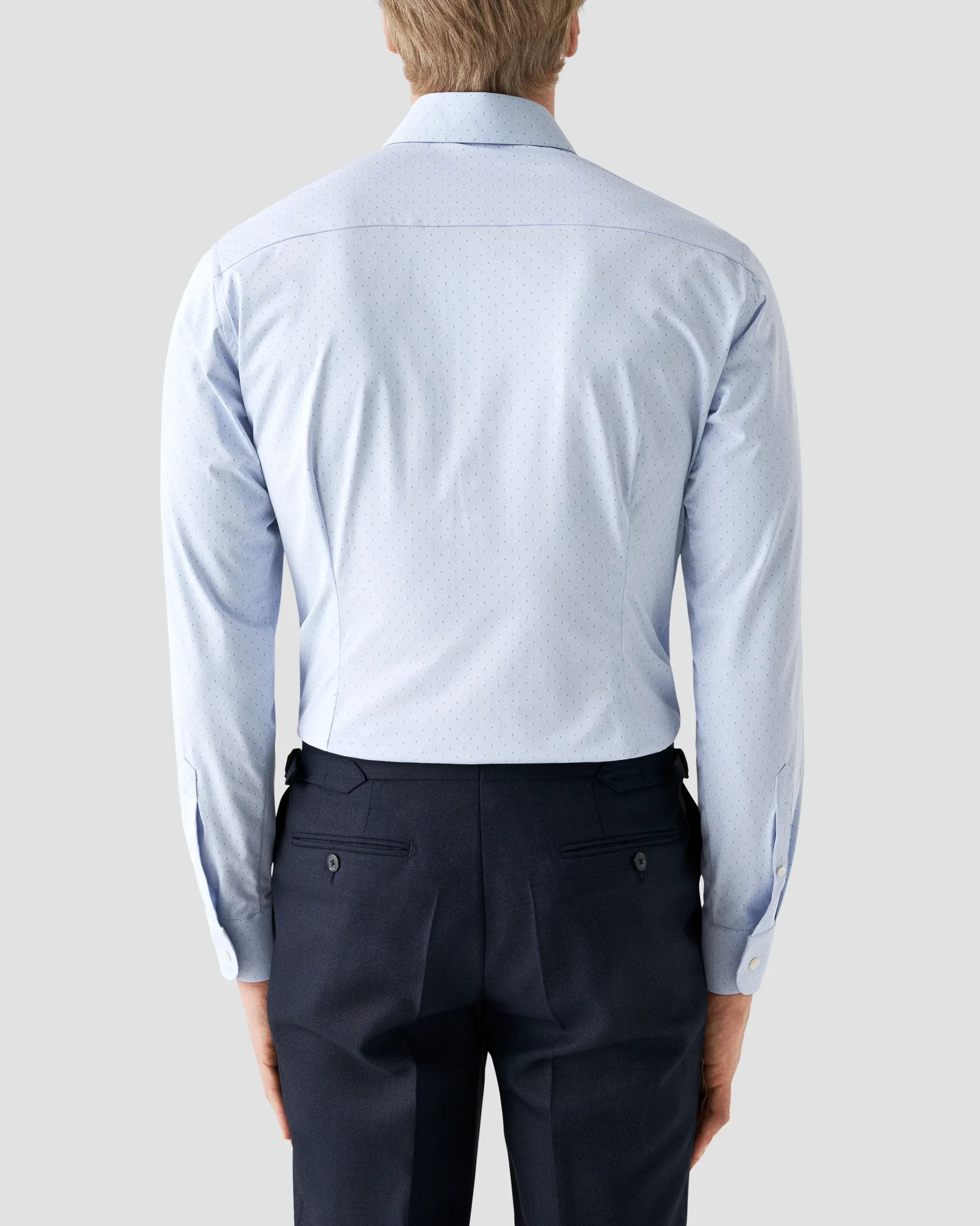 Eton - light blue fourway stretch shirt