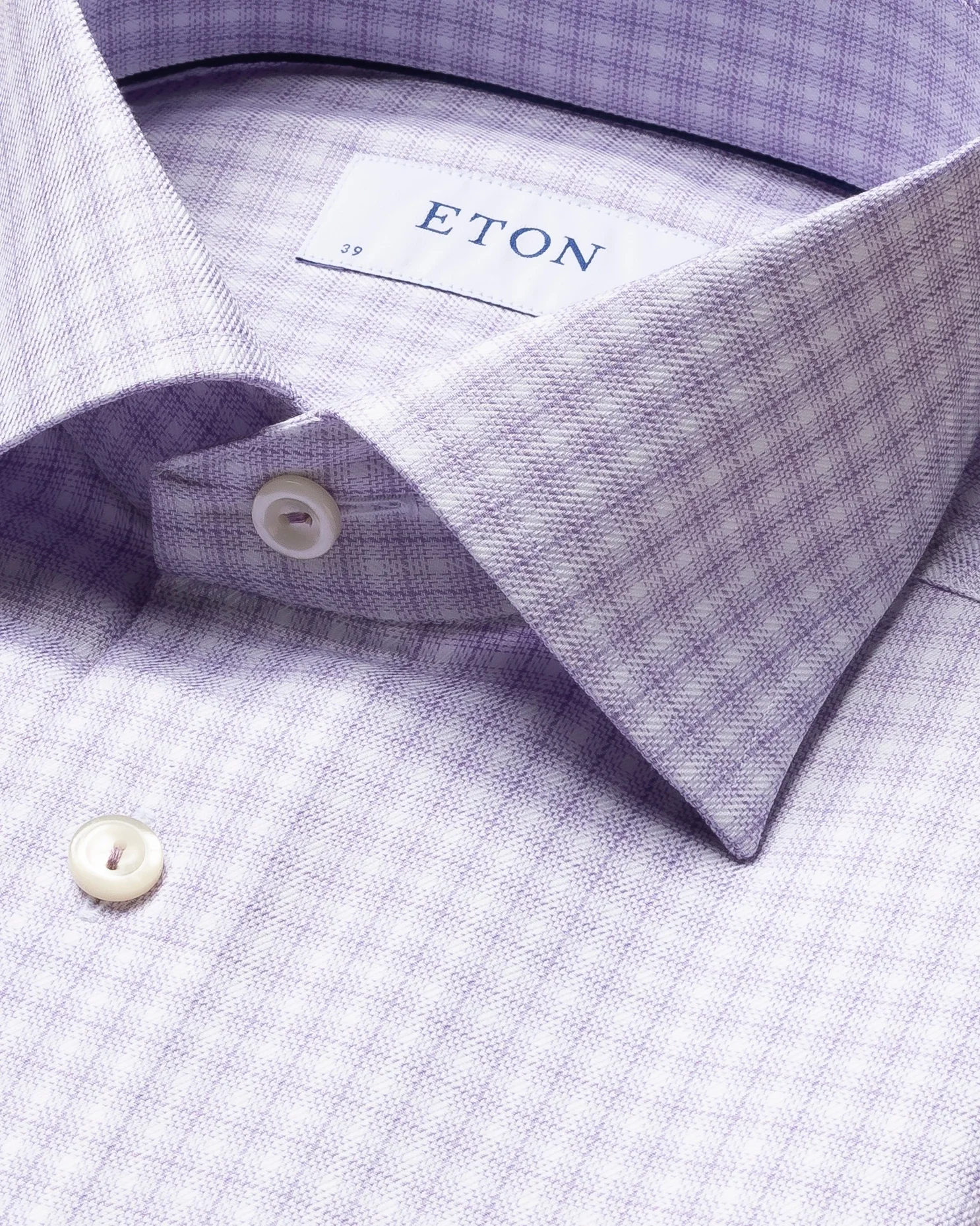 Eton - purple micro check stretch shirt