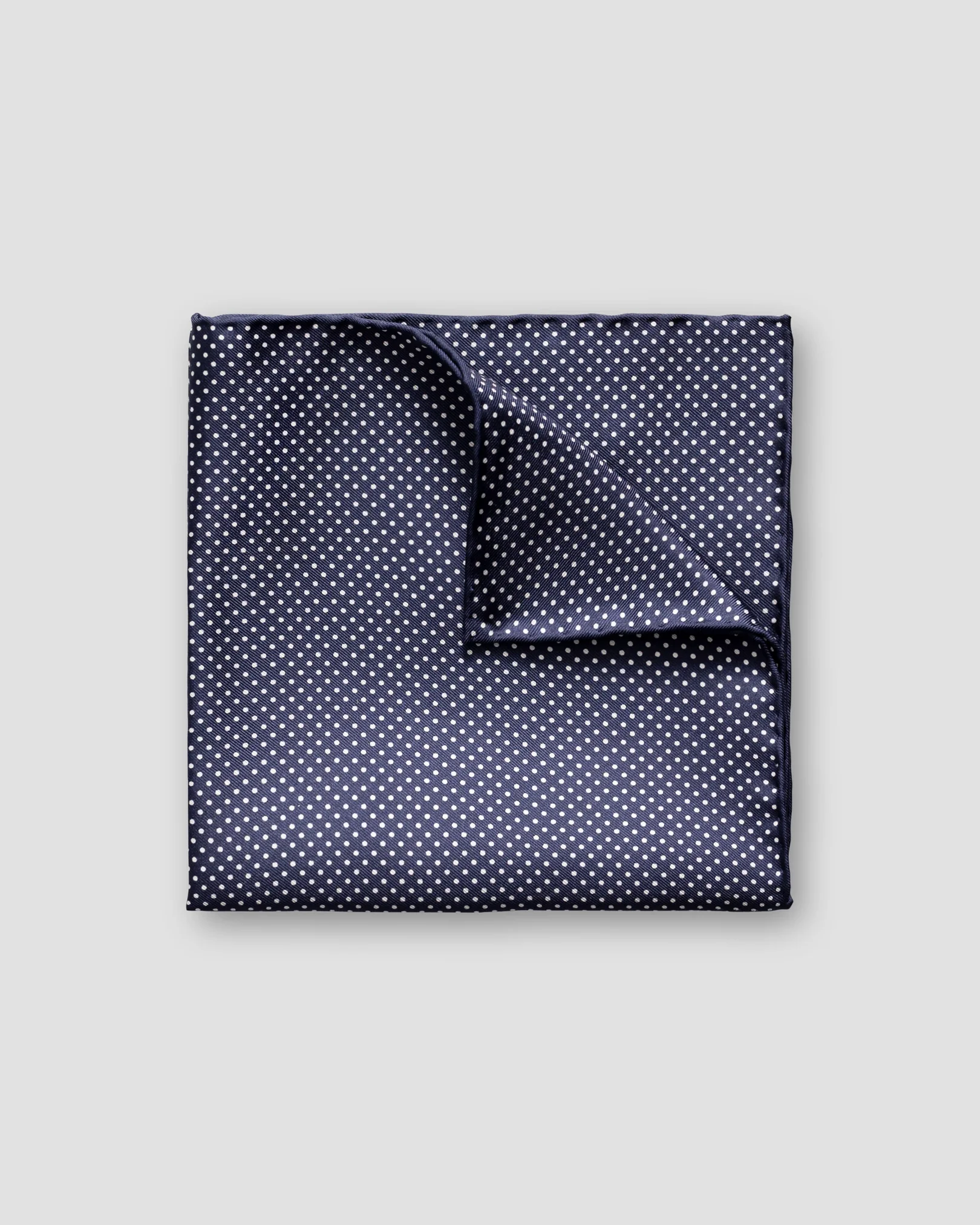 Eton - Dark Blue Polka Dots Silk Pocket Square