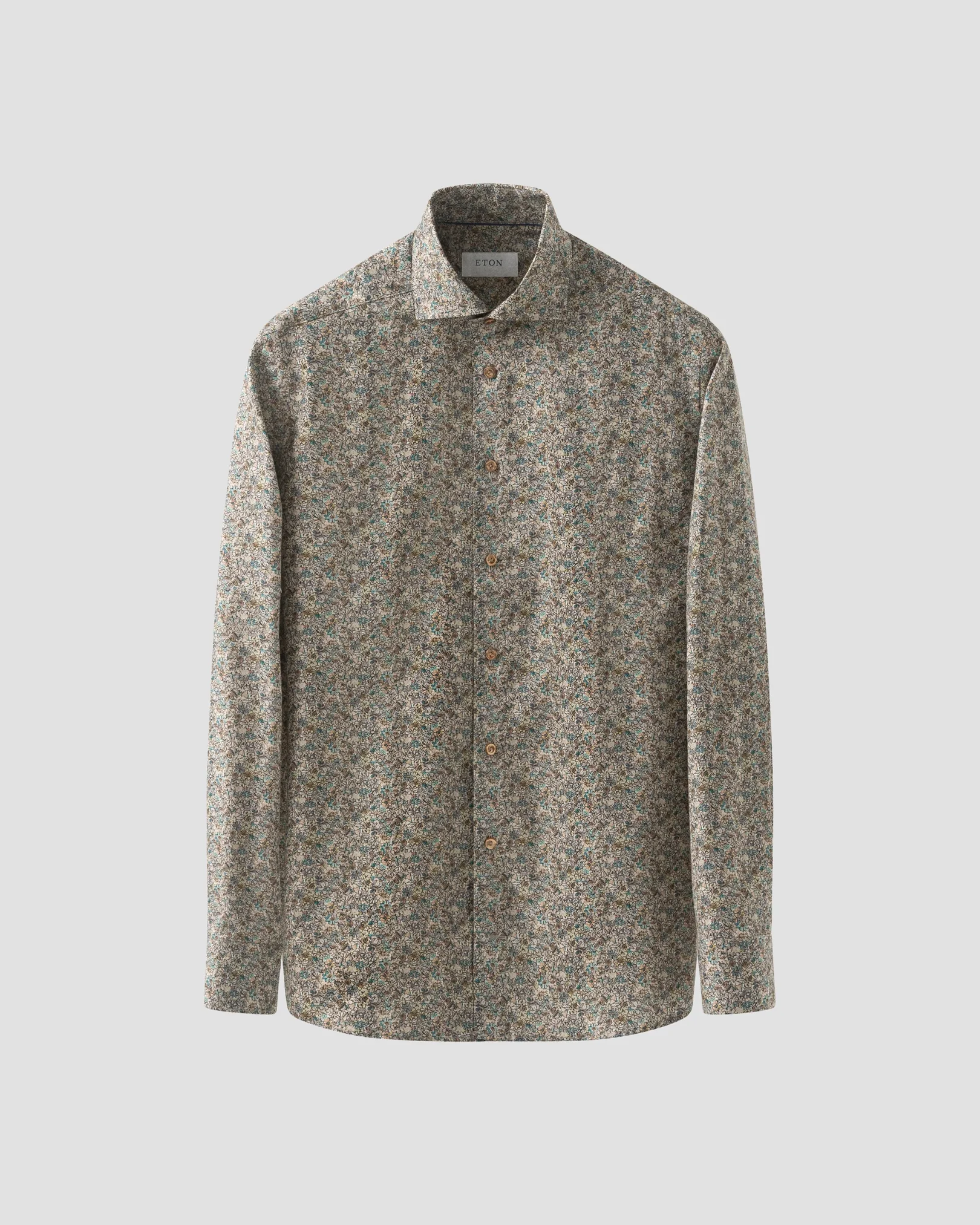 Eton - beige floral signature twill shirt