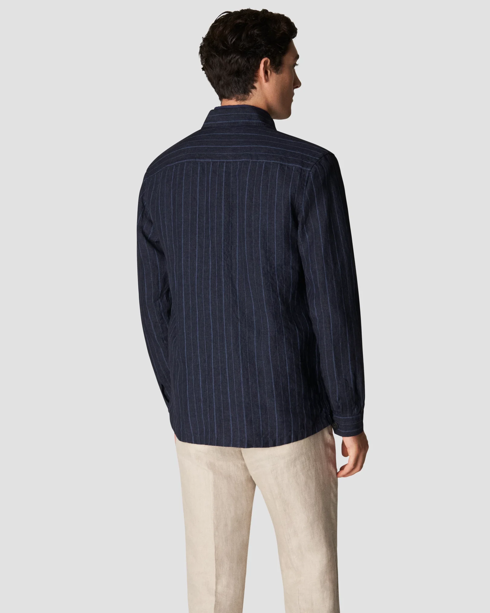 Eton - navy linen overshirt