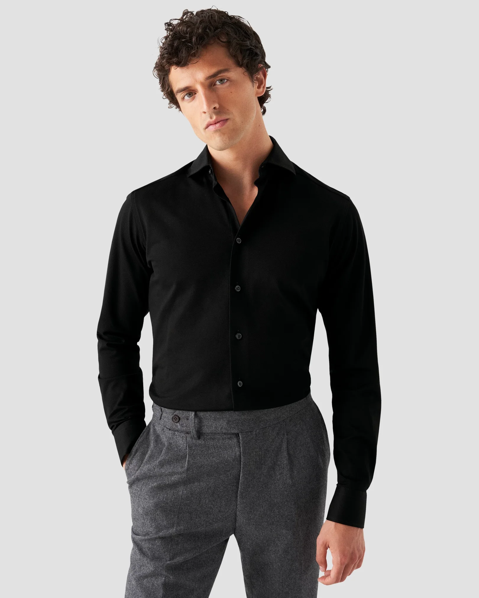 Eton - black doub heavy piquet ocs