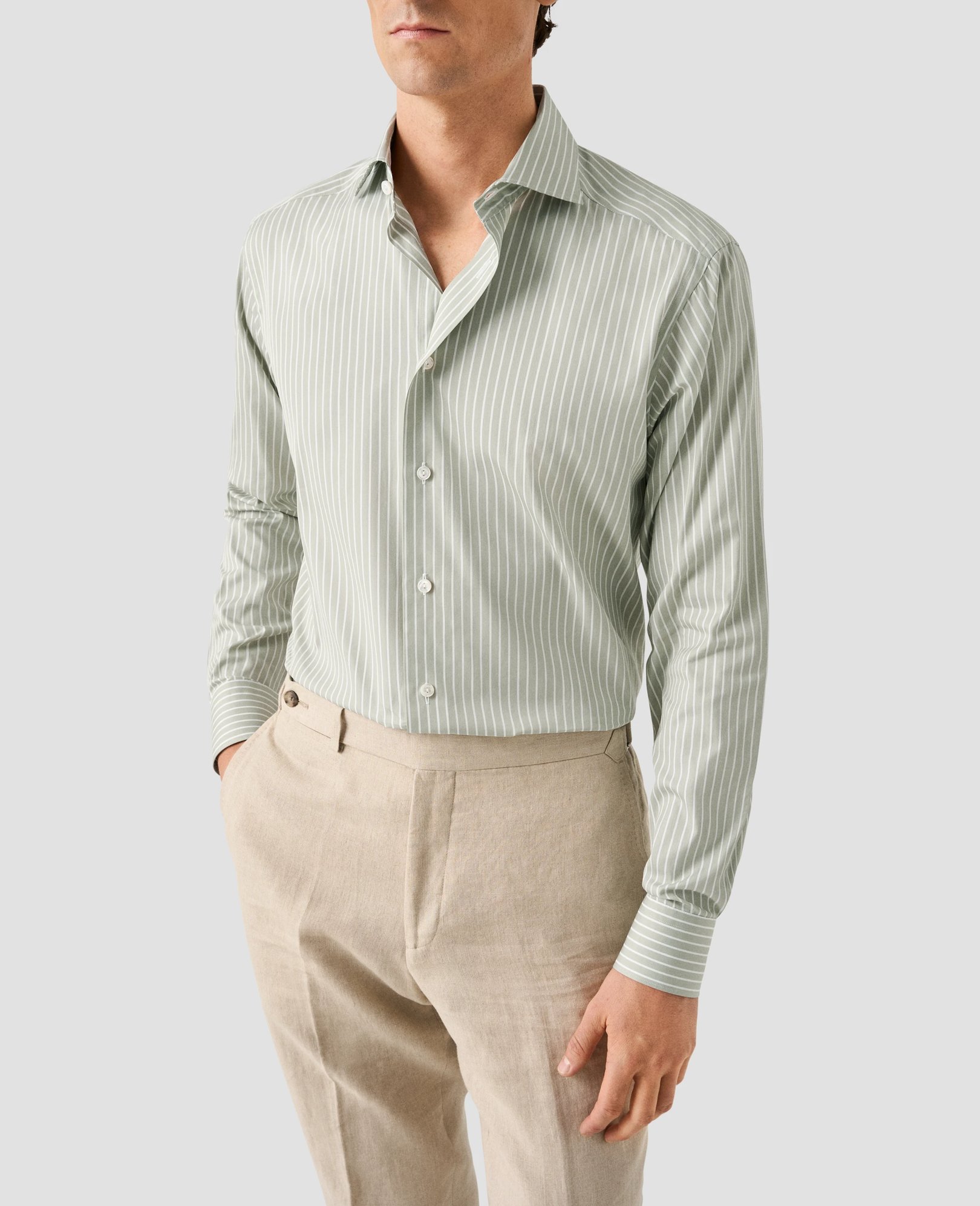 Eton - Striped Cotton Silk Shirt