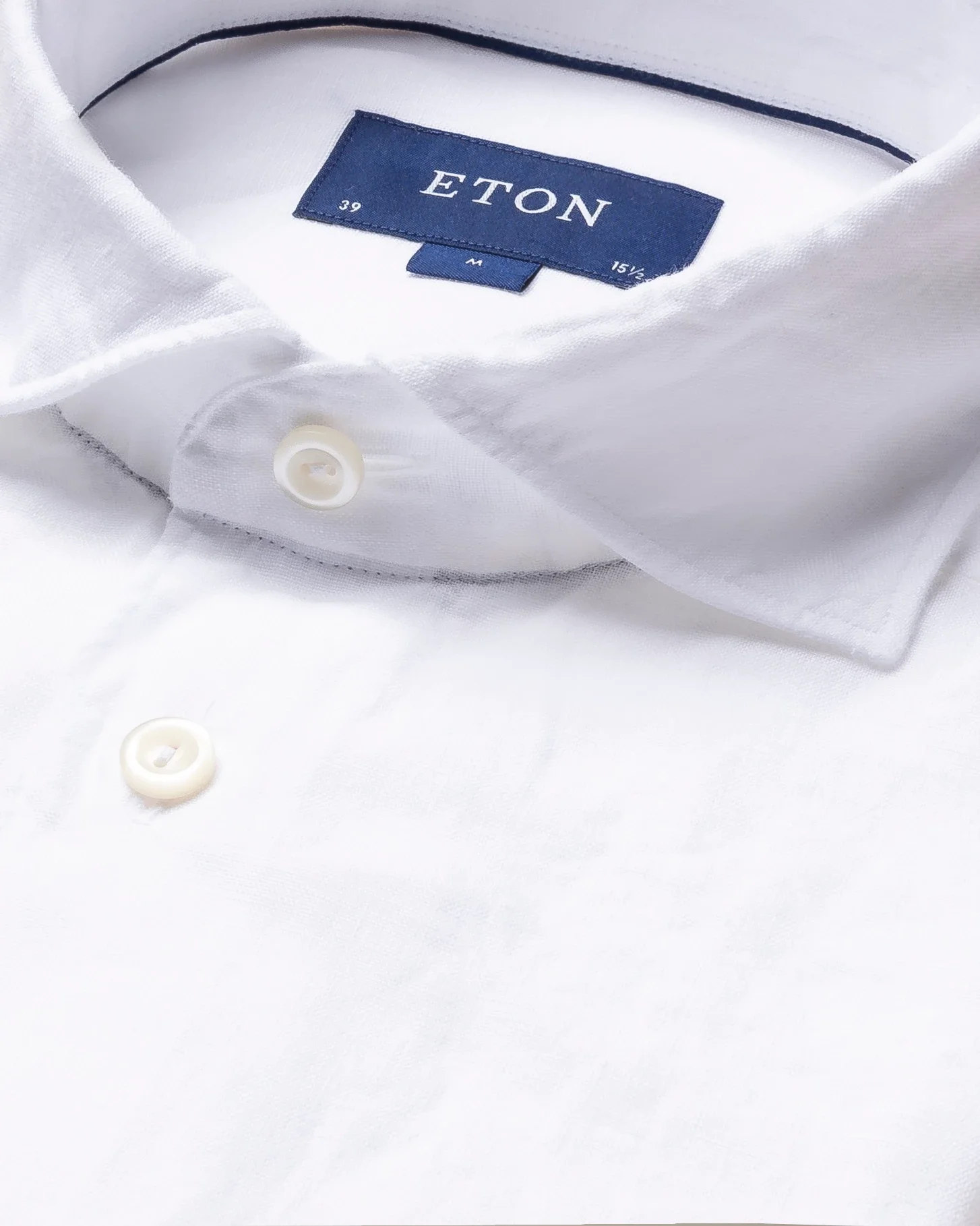 Eton - white linen extreme cut away shirt