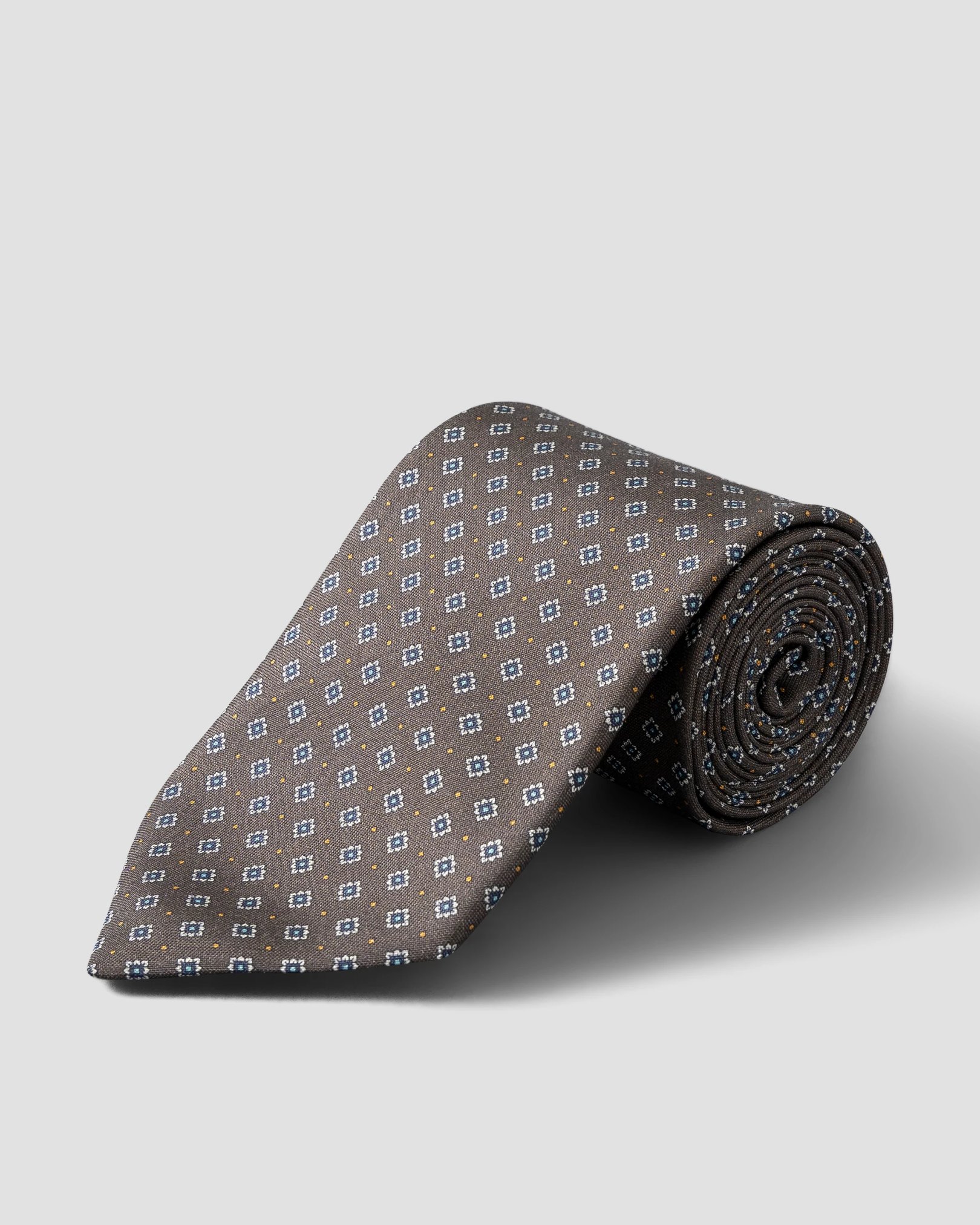 Eton - brown mircro floral tie