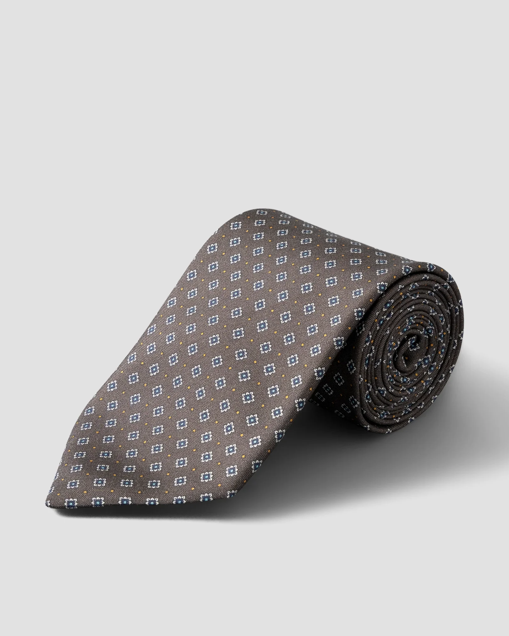 Eton - brown mircro floral tie