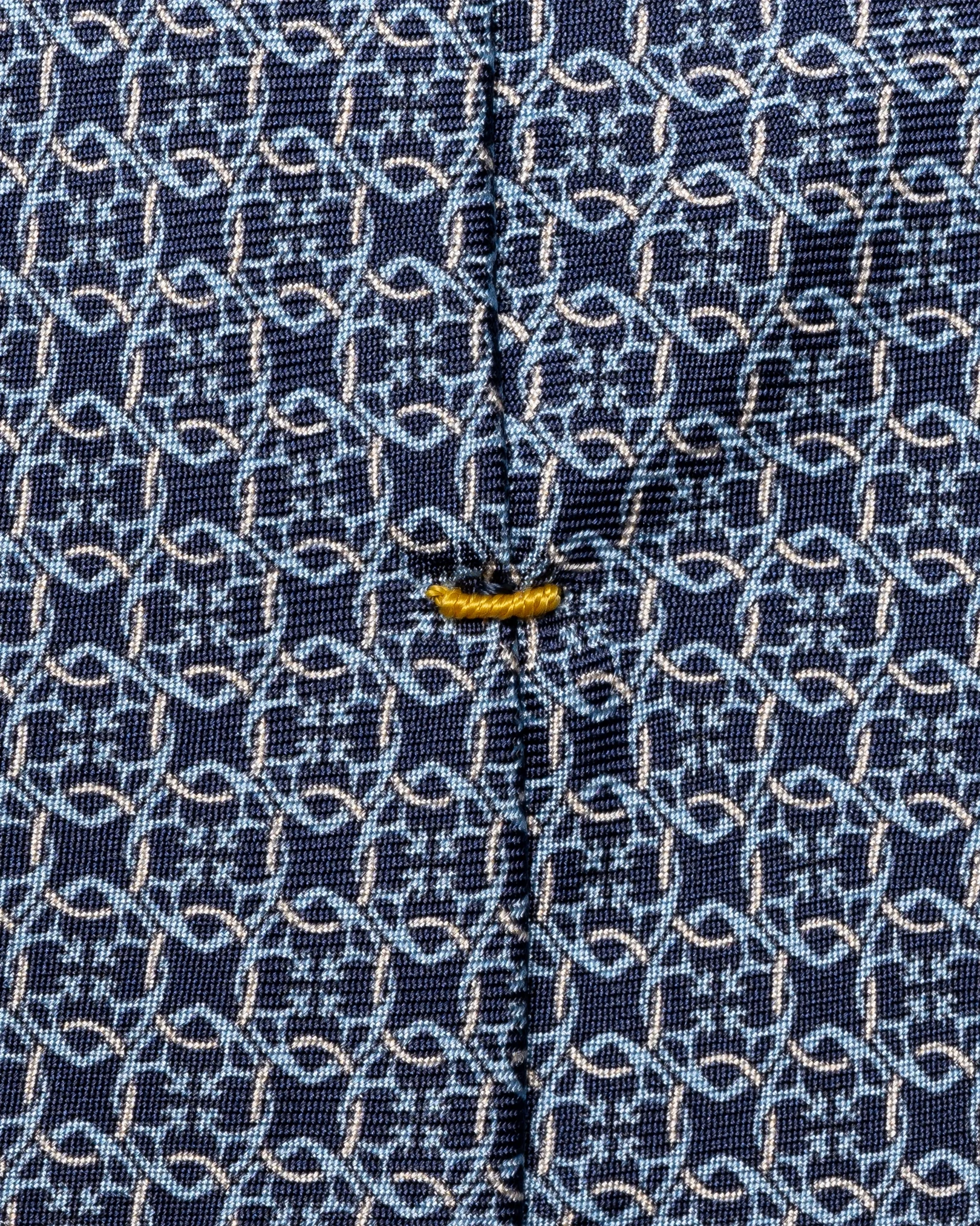 Eton - navy blue geometric print silk tie