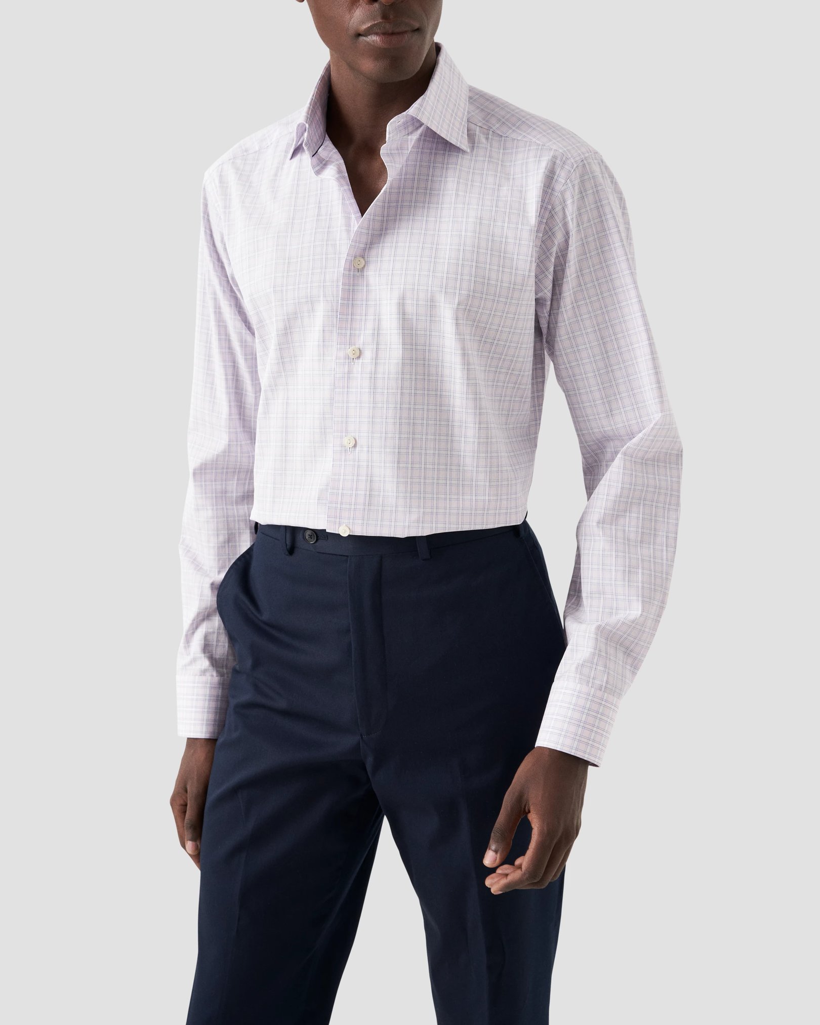 Eton - checked pink twill