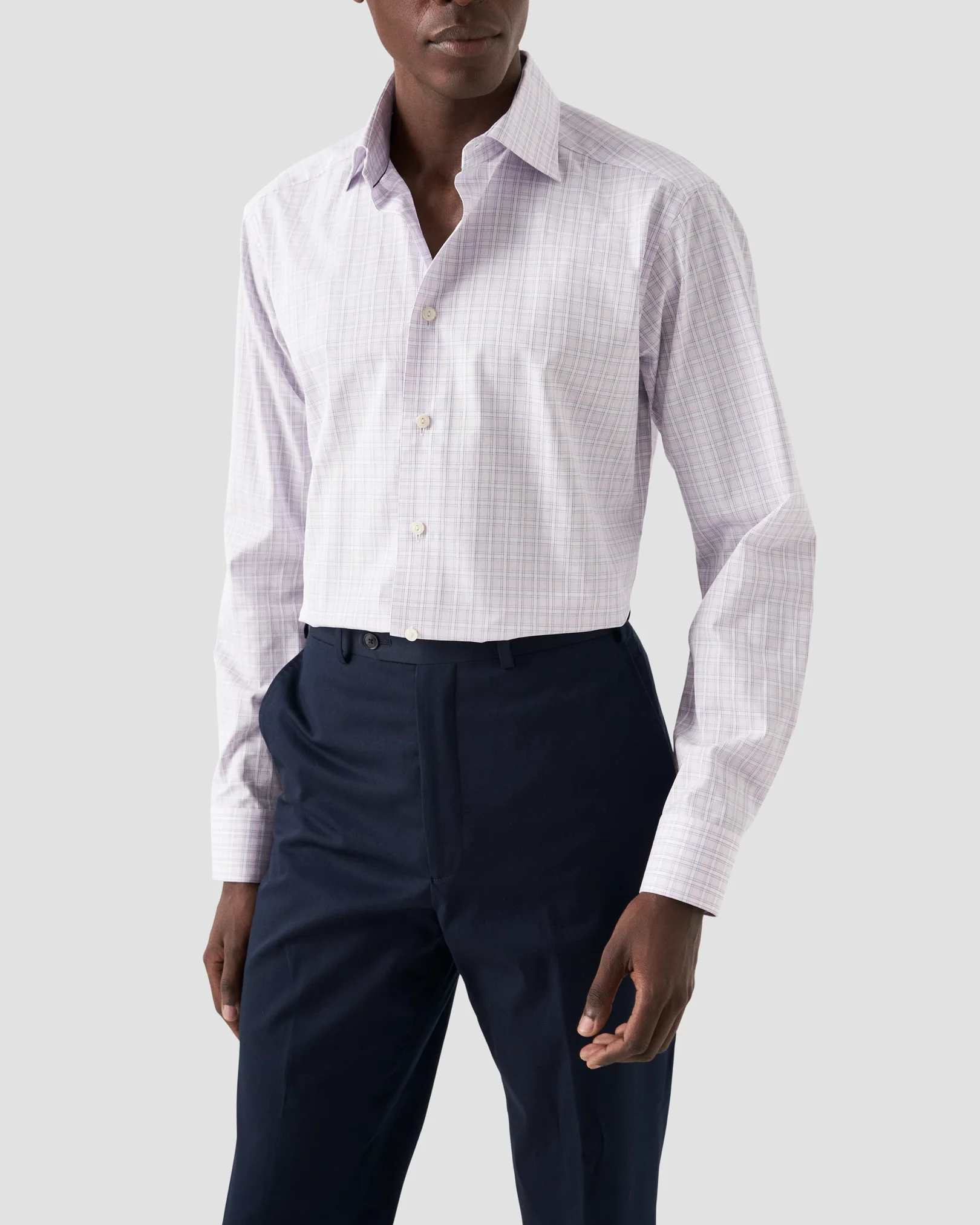 Eton - checked pink twill