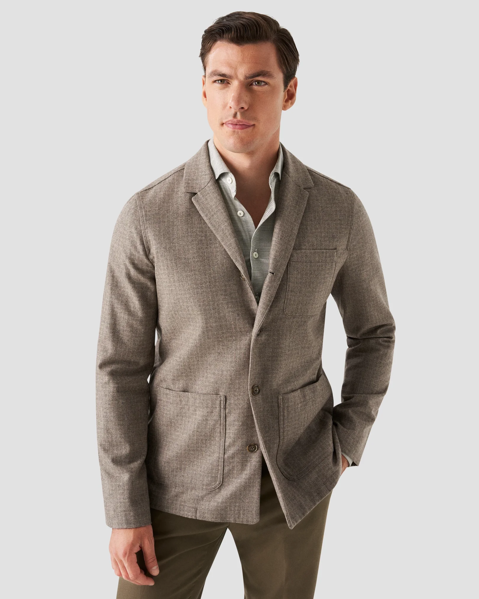 Eton - solid mid green knit king