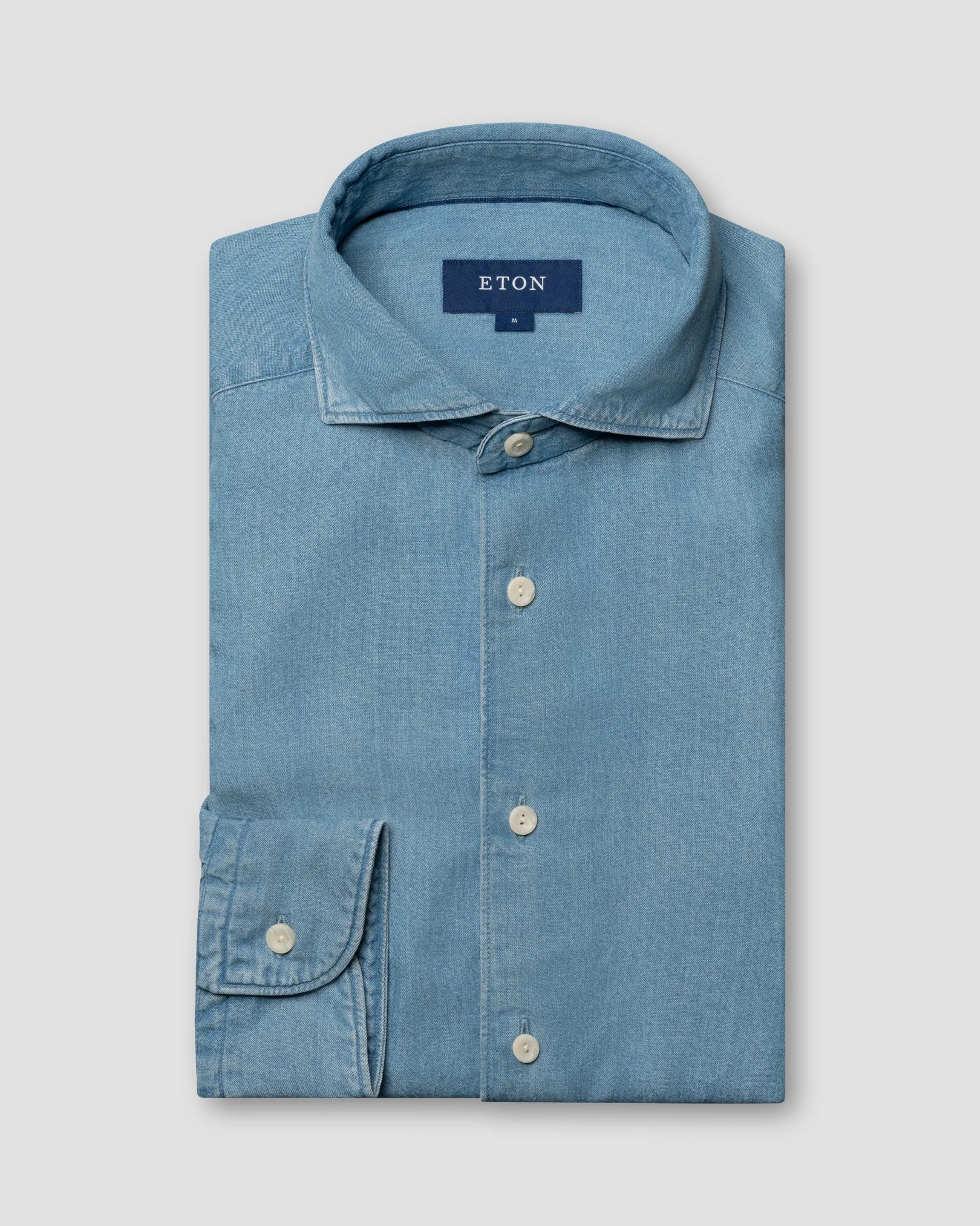 Eton - Dunkelblaues Tencel-Hemd
