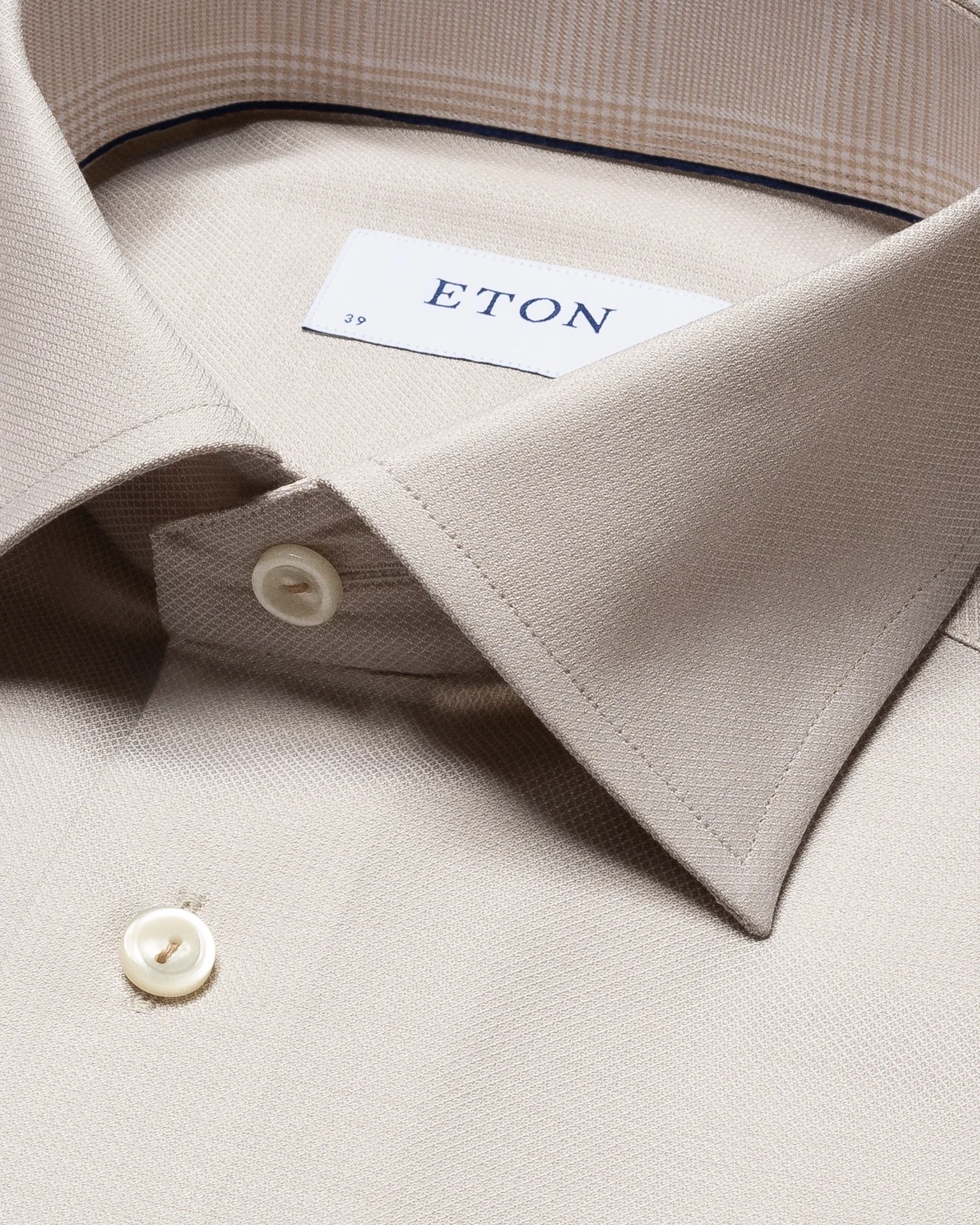 Eton - light brown cotton lyocell stretch shirt