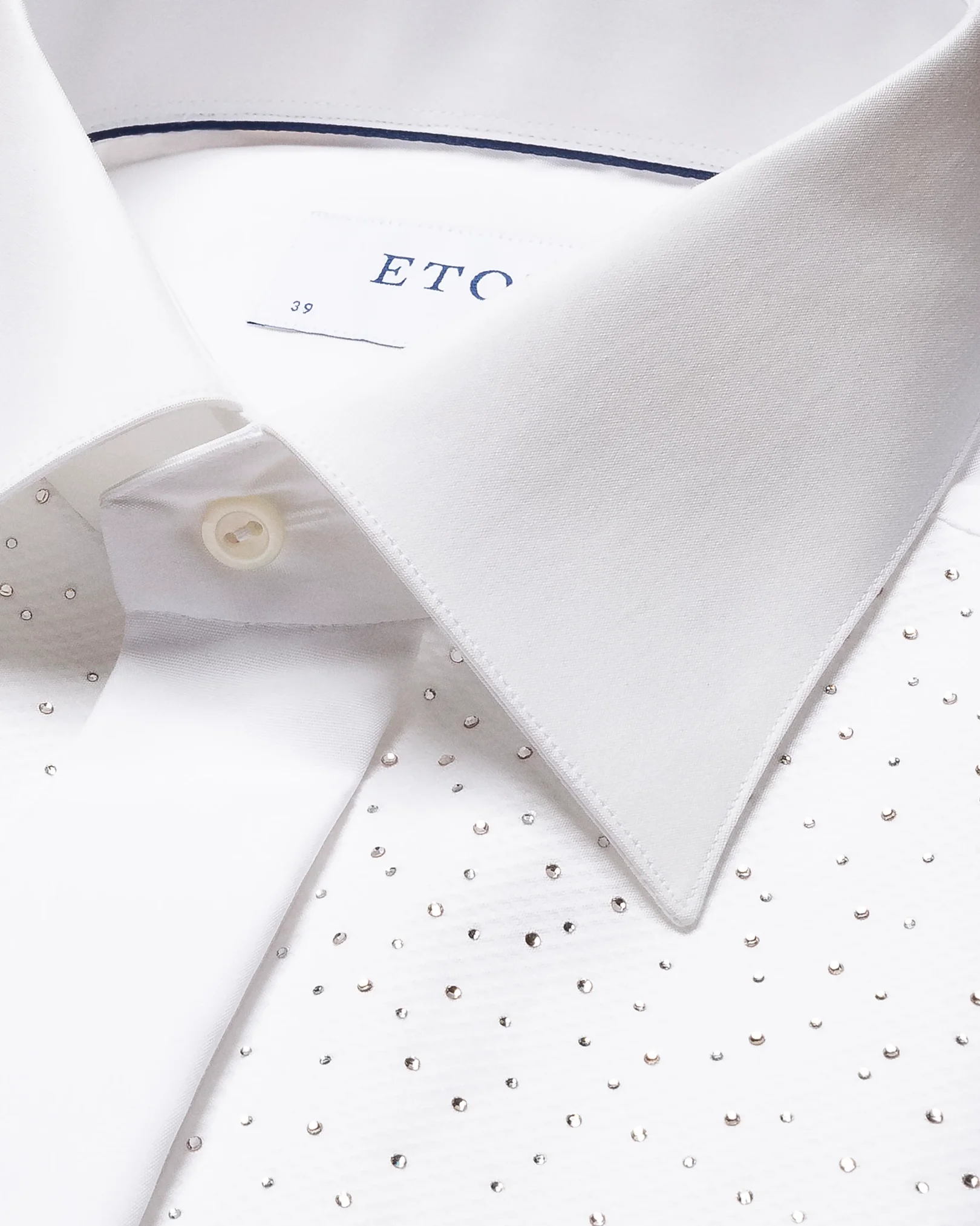 Eton - white pique swarovski shirt