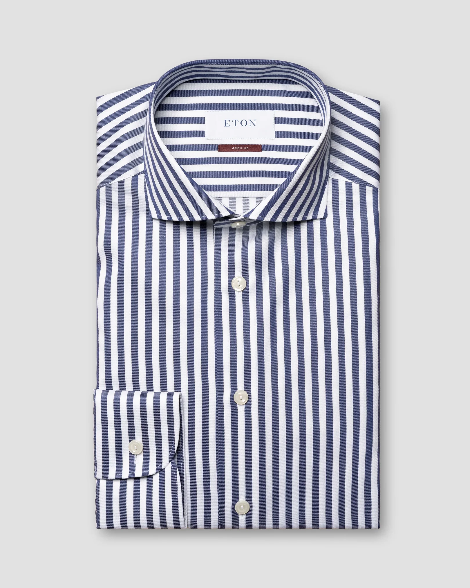 Eton - navy blue signature twill archive stripe