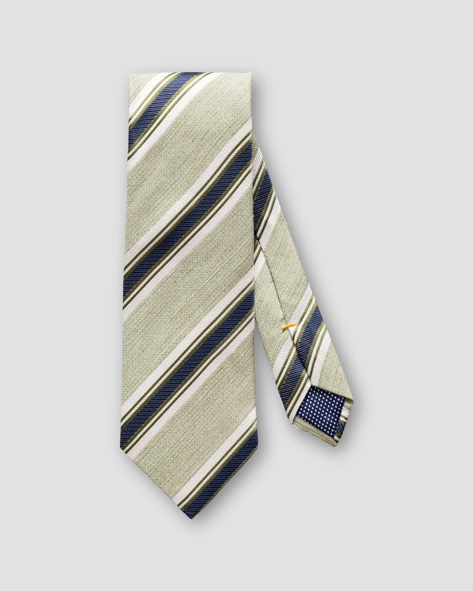 Eton - green striped linen silk tie