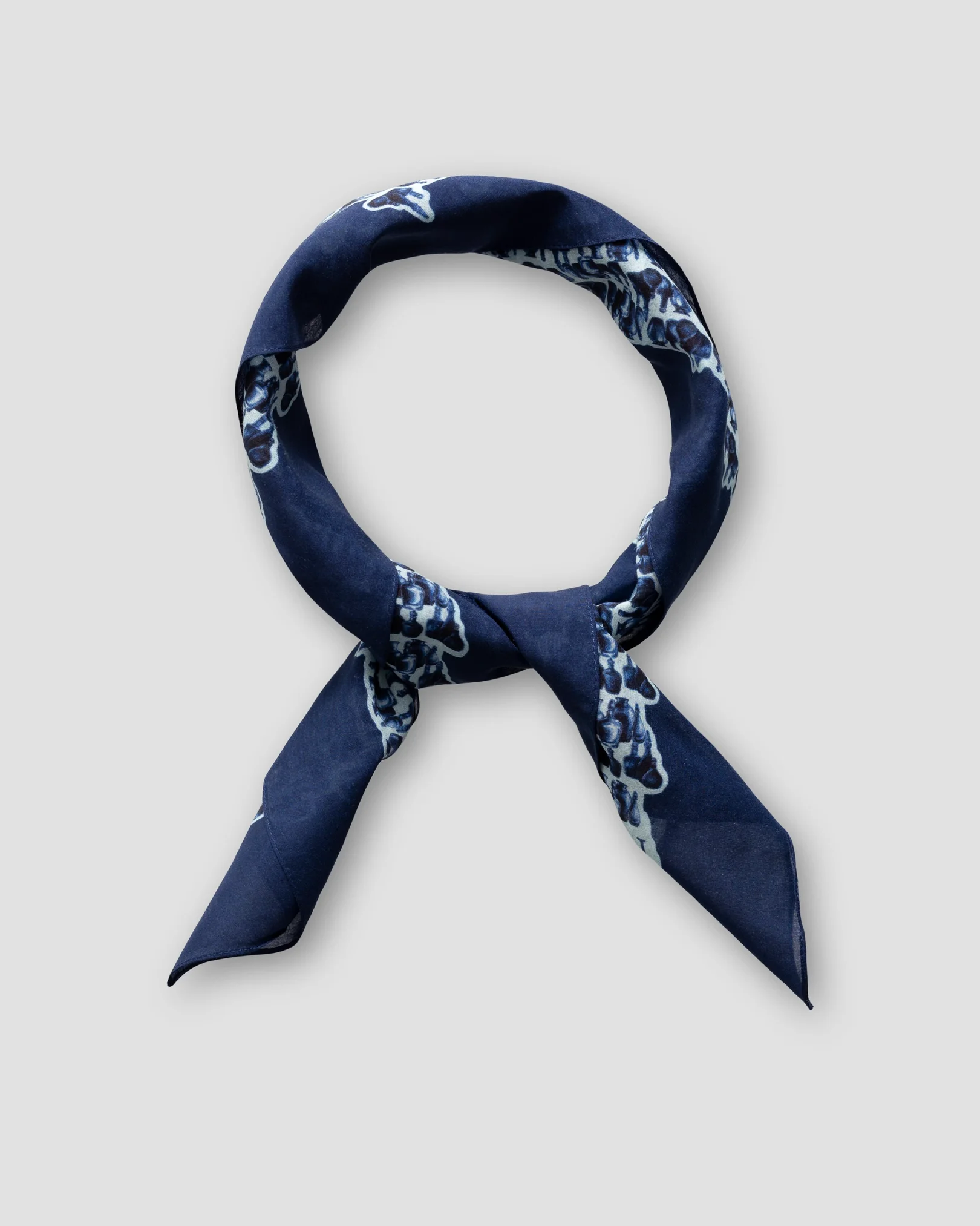 Eton - blue glass bottles print cotton silk bandana
