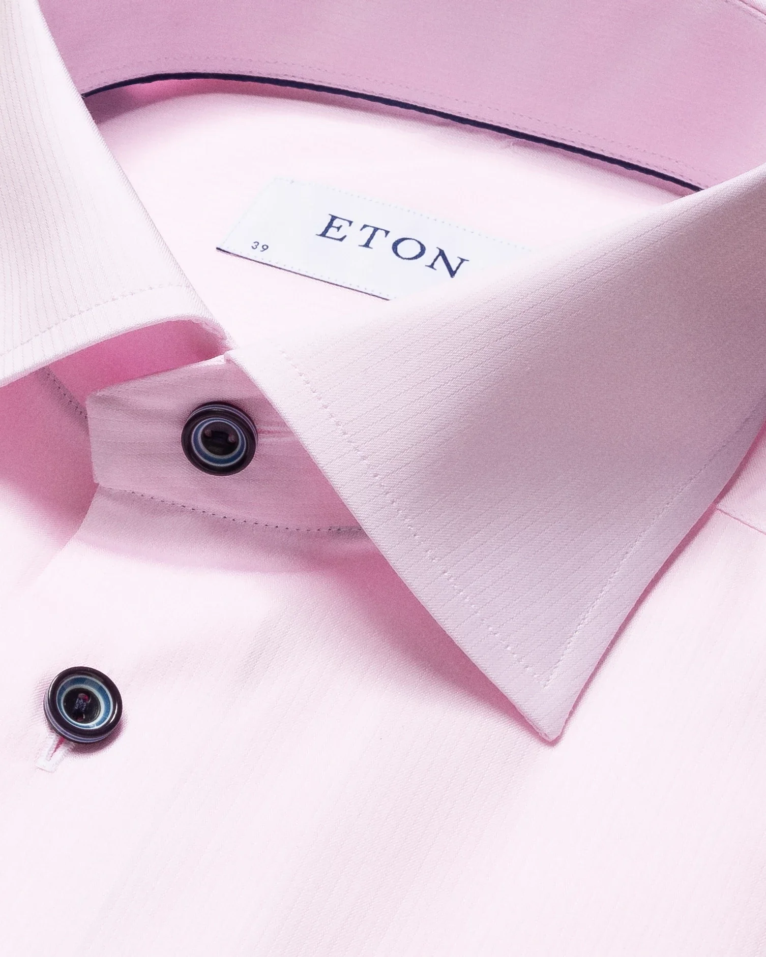 Eton - pink twill shirt cut away collar