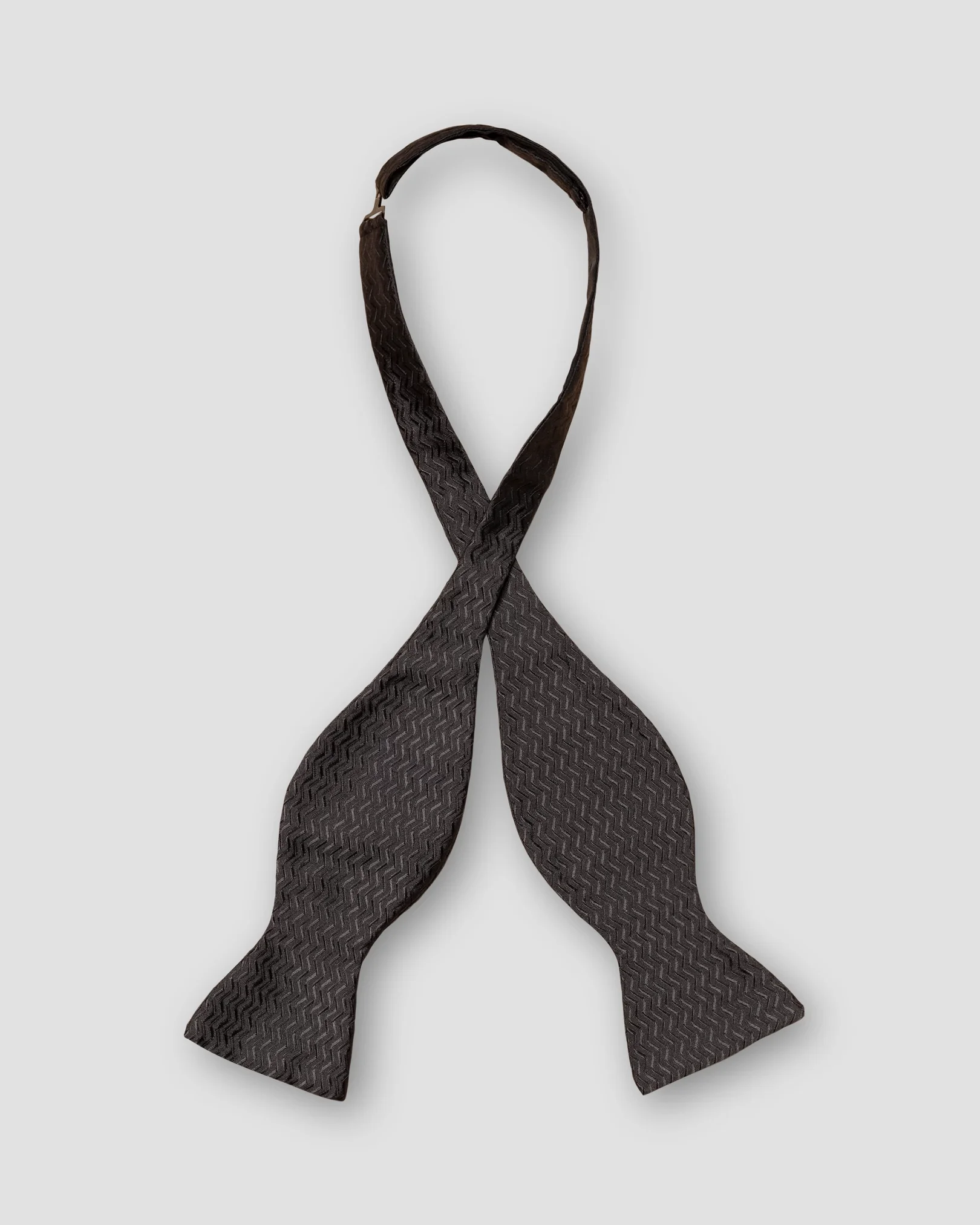 Eton - black herringbone bow tie