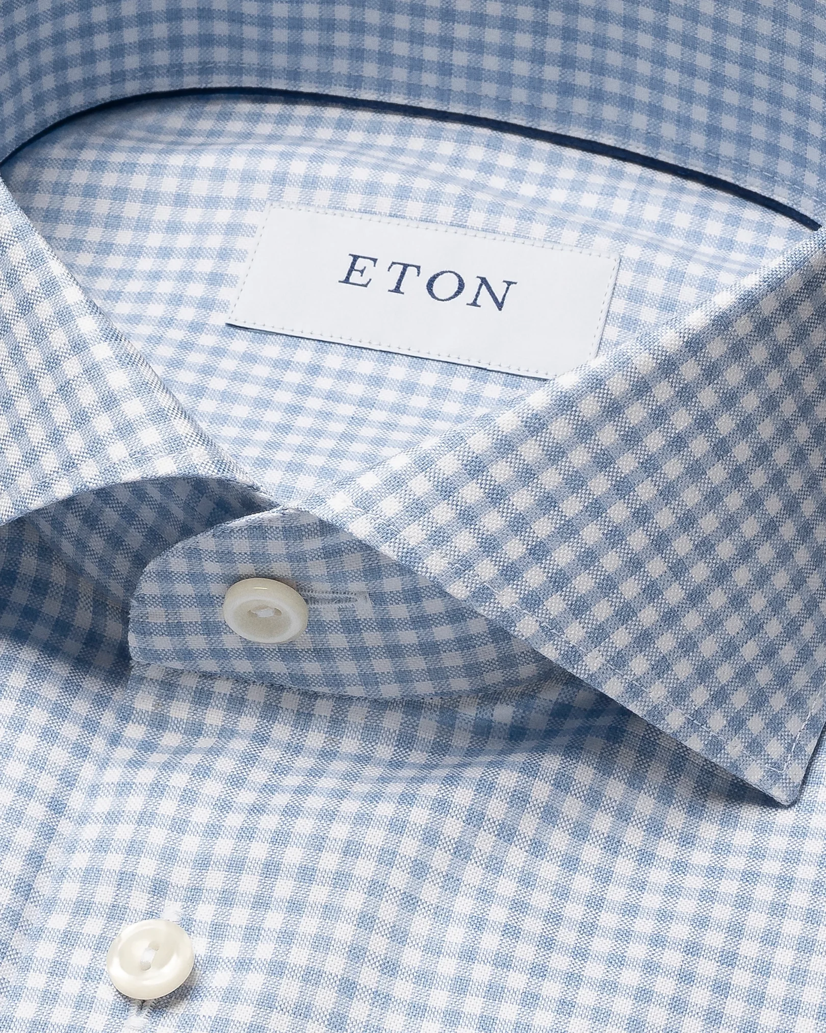 Eton - light blue check signature oxford shirt