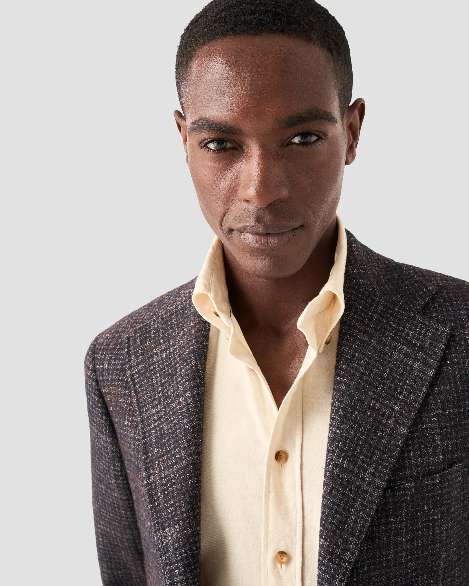 Eton - solid white flannel shirt
