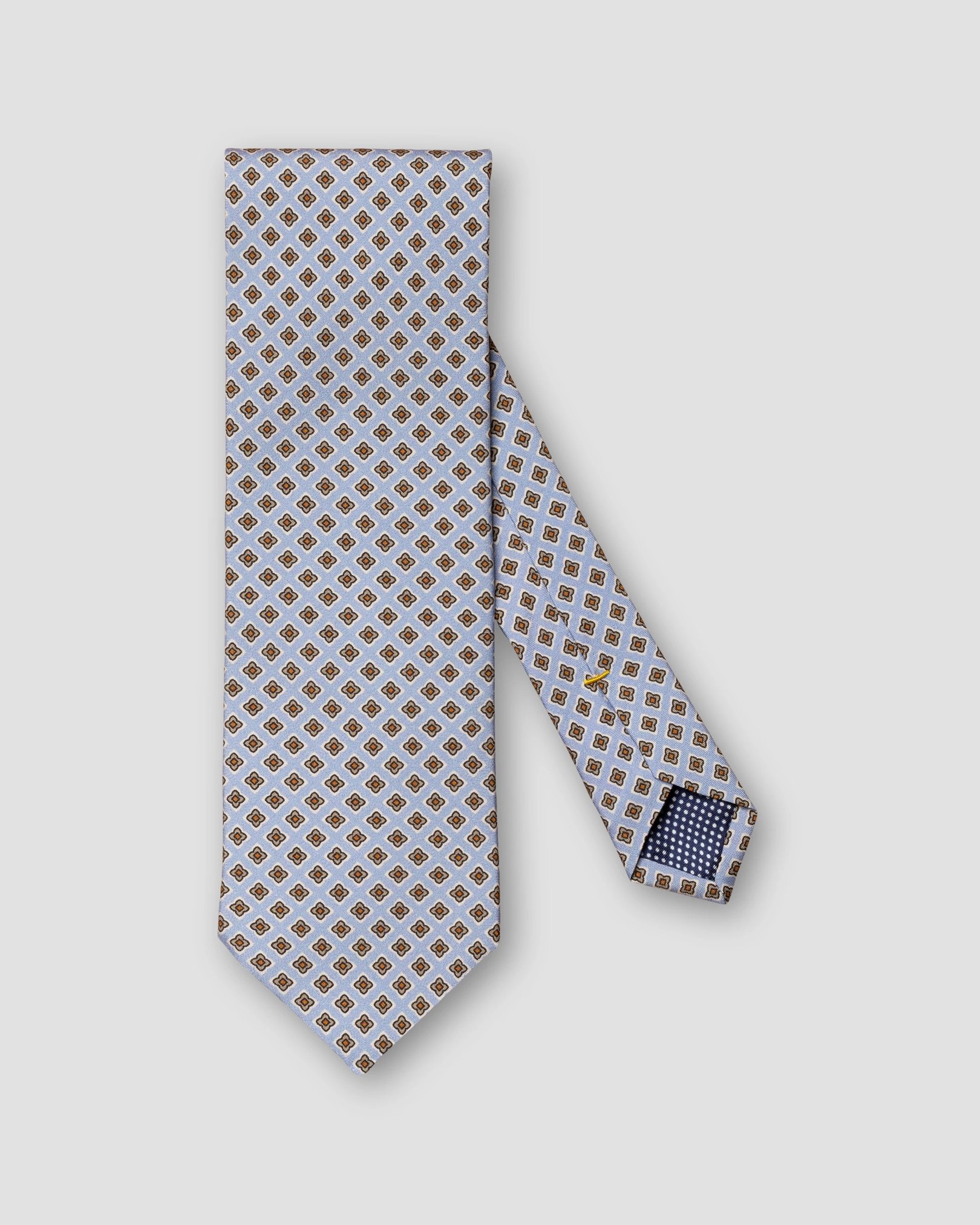 Eton - orange geometric silk tie micro print