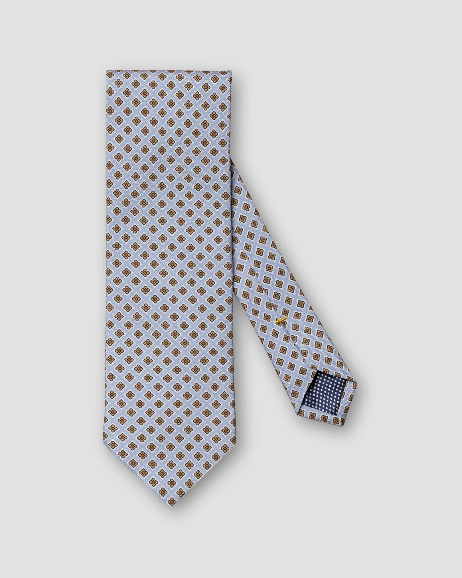 Eton - orange geometric silk tie micro print