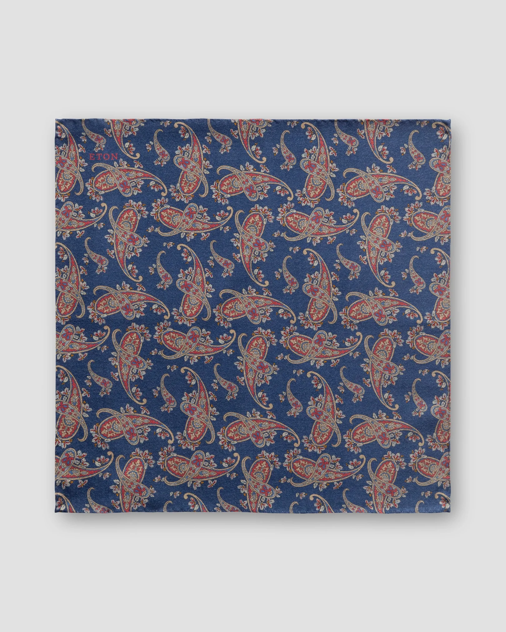 Eton - dark blue double sided wool pocket square