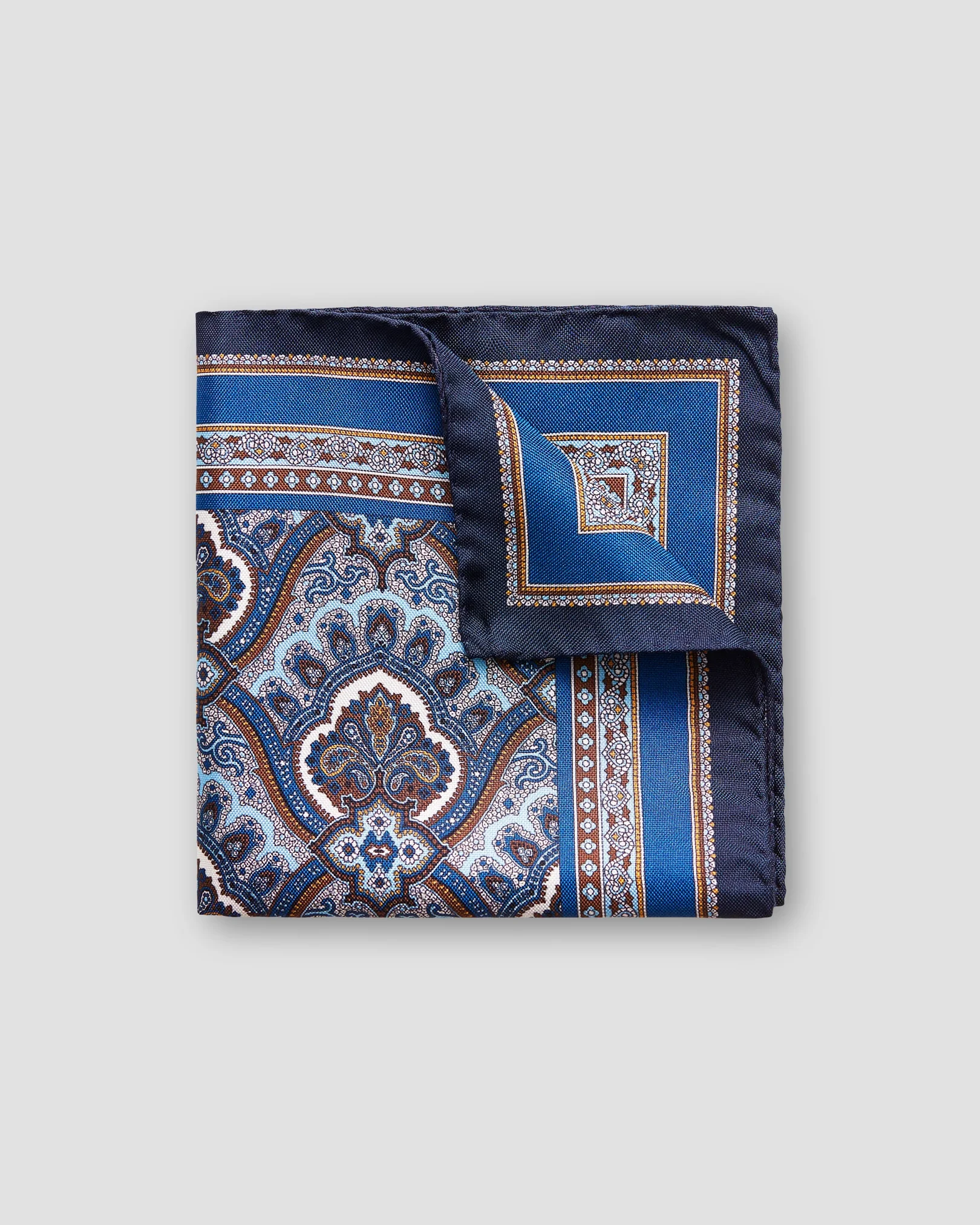 Eton - Blaues Einstecktuch mit Paisleymuster
