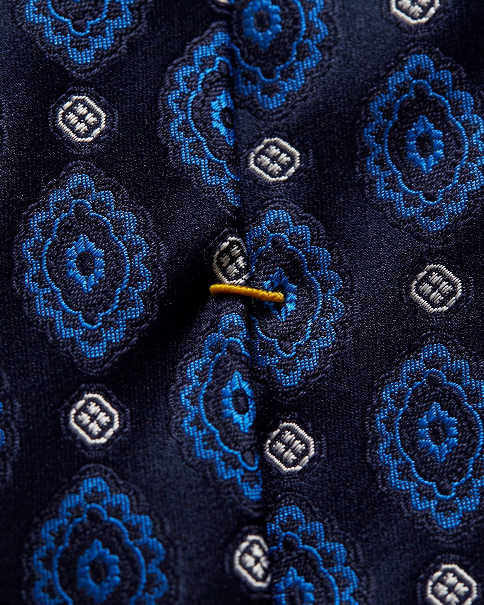 Eton - navy blue geometric silk tie