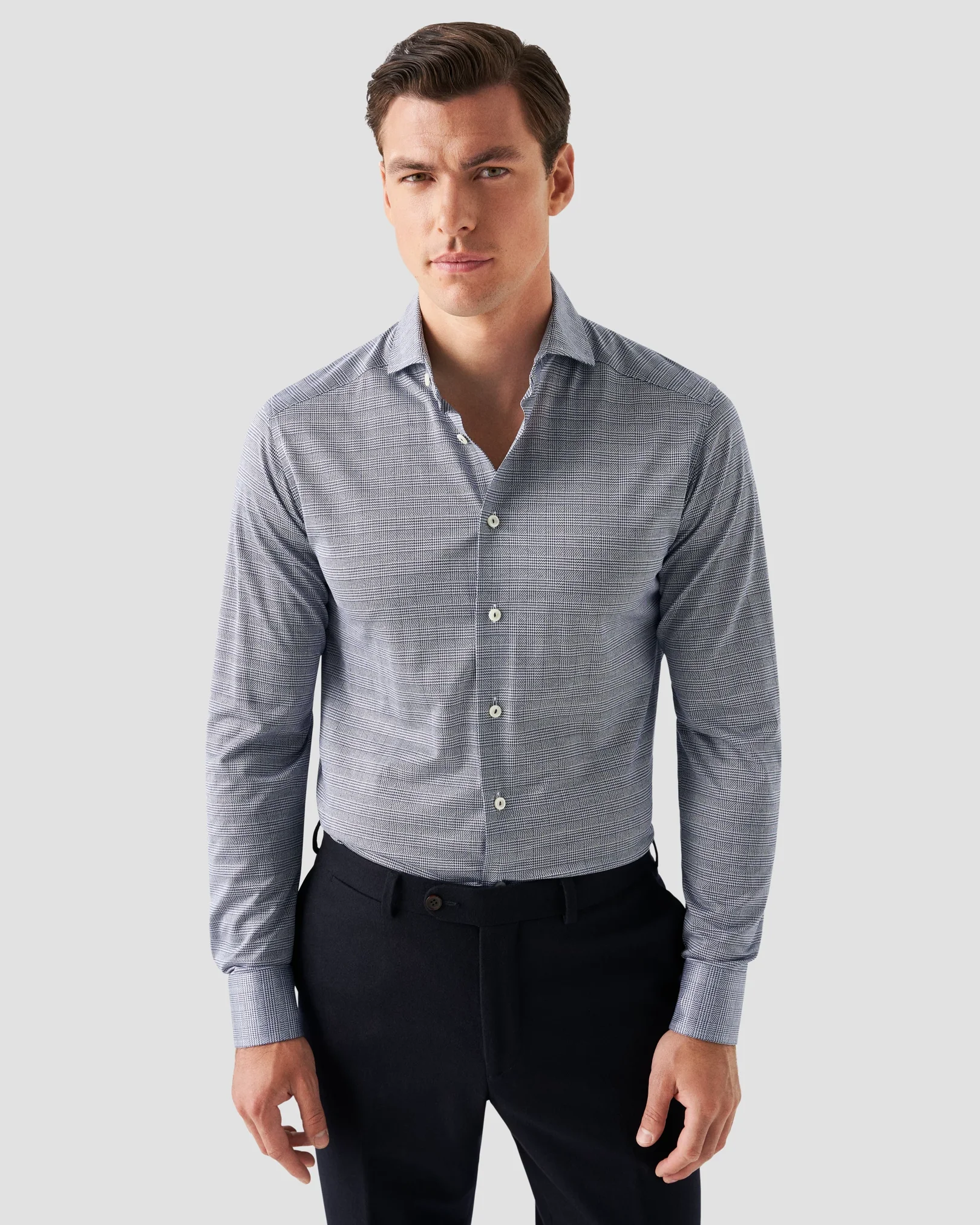 Eton - solid navy blue knit king