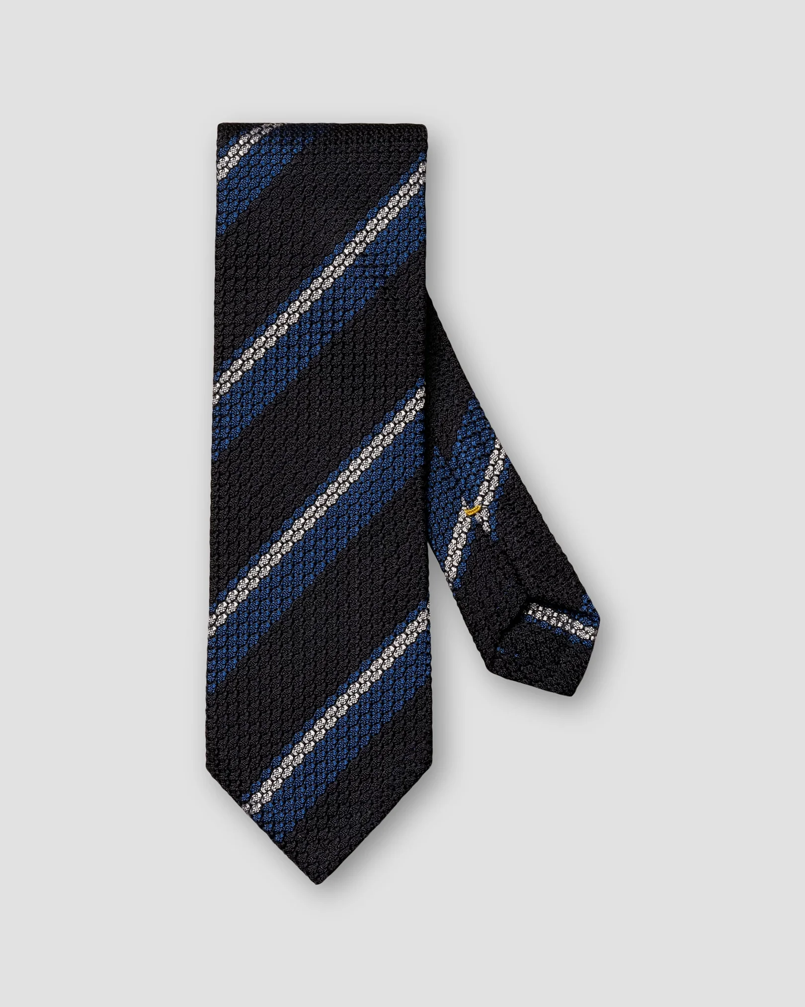 Eton - navy blue grenadine striped tie
