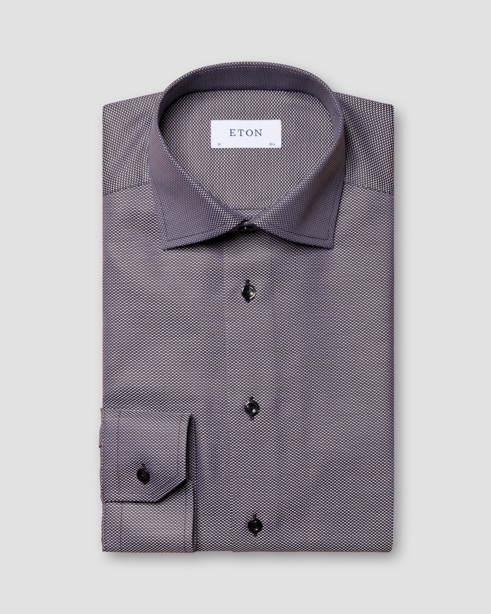 Eton - black textured twill cutaway