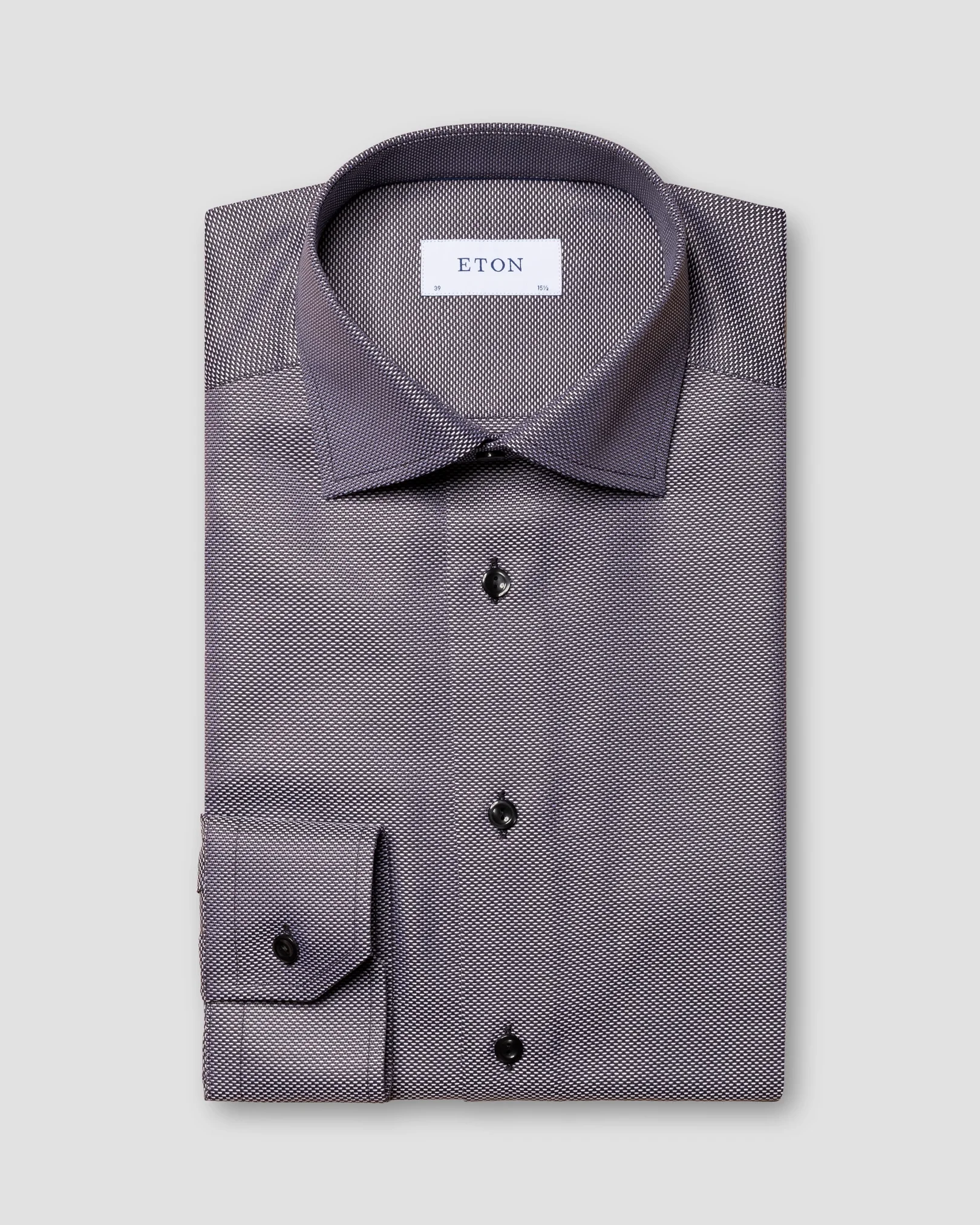 Eton - black textured twill cutaway