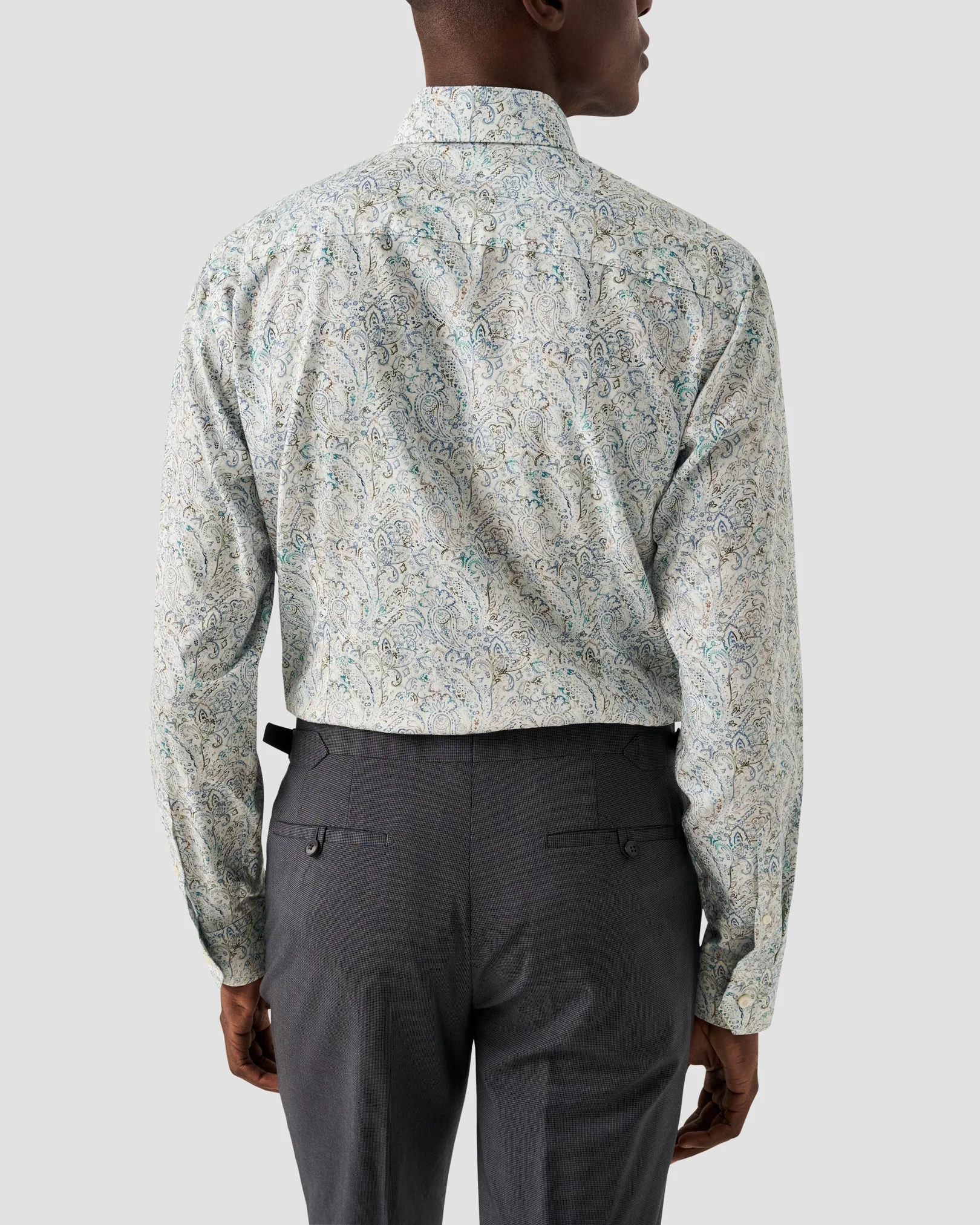 Eton - light green paisley lyocell shirt