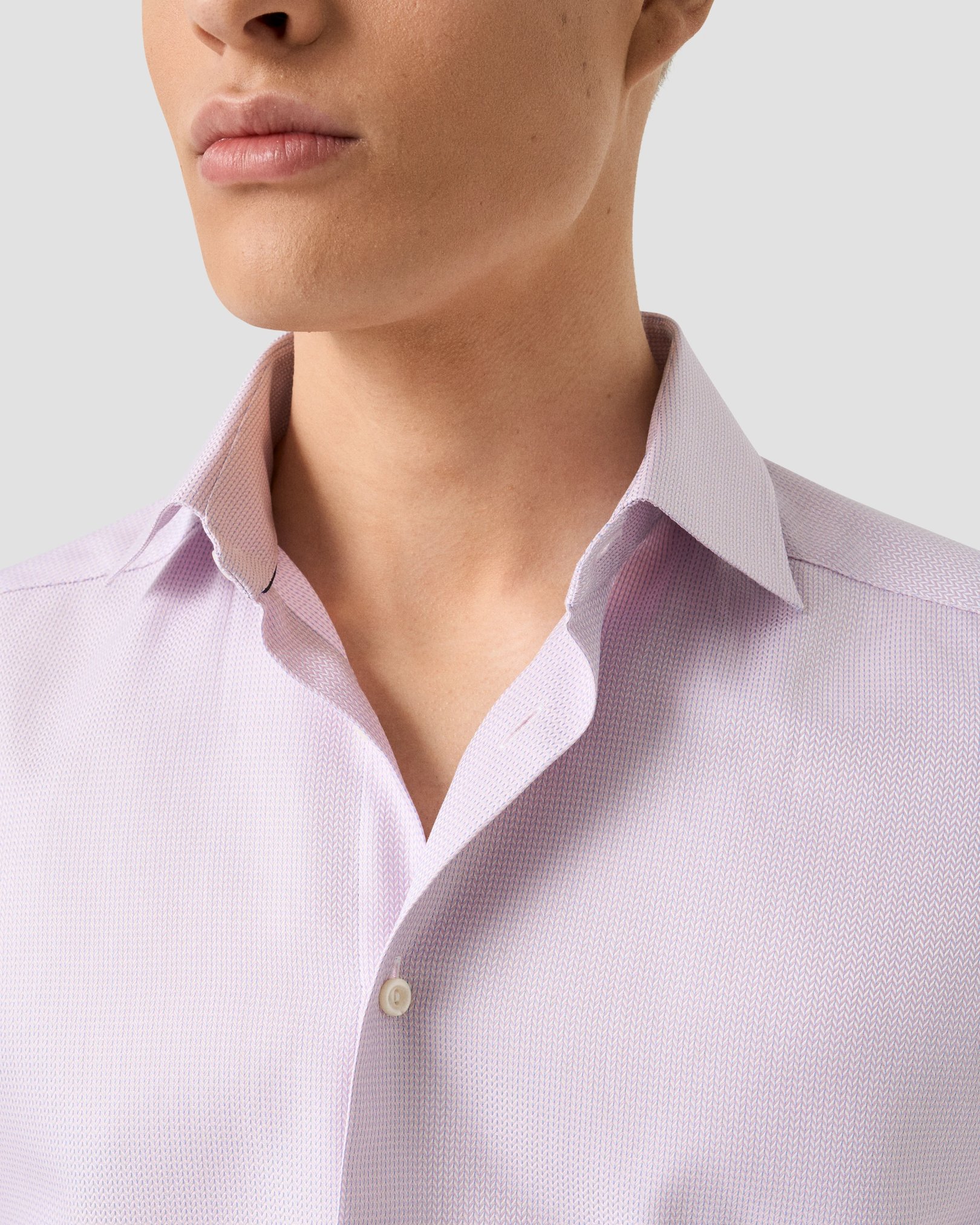 Eton - pink herringbone signature dobby shirt