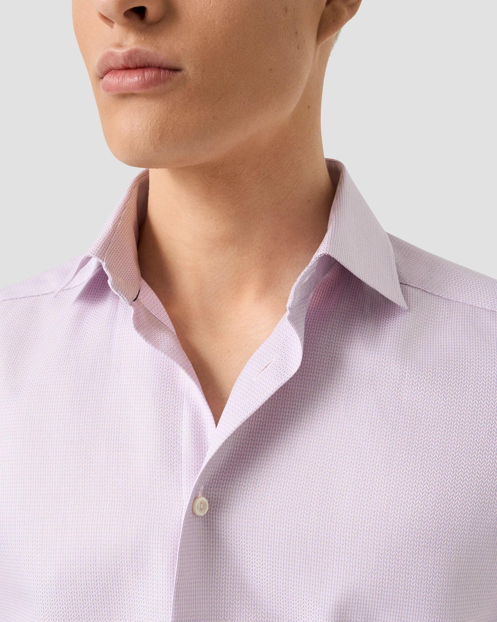 Eton - pink herringbone signature dobby shirt