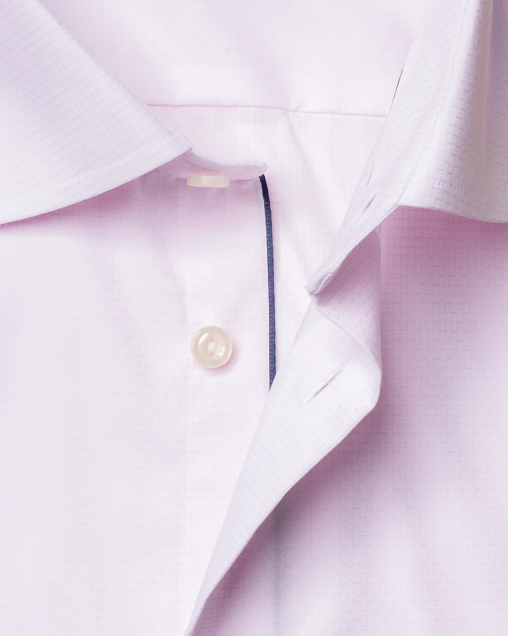 Eton - pink checked shirt navy details