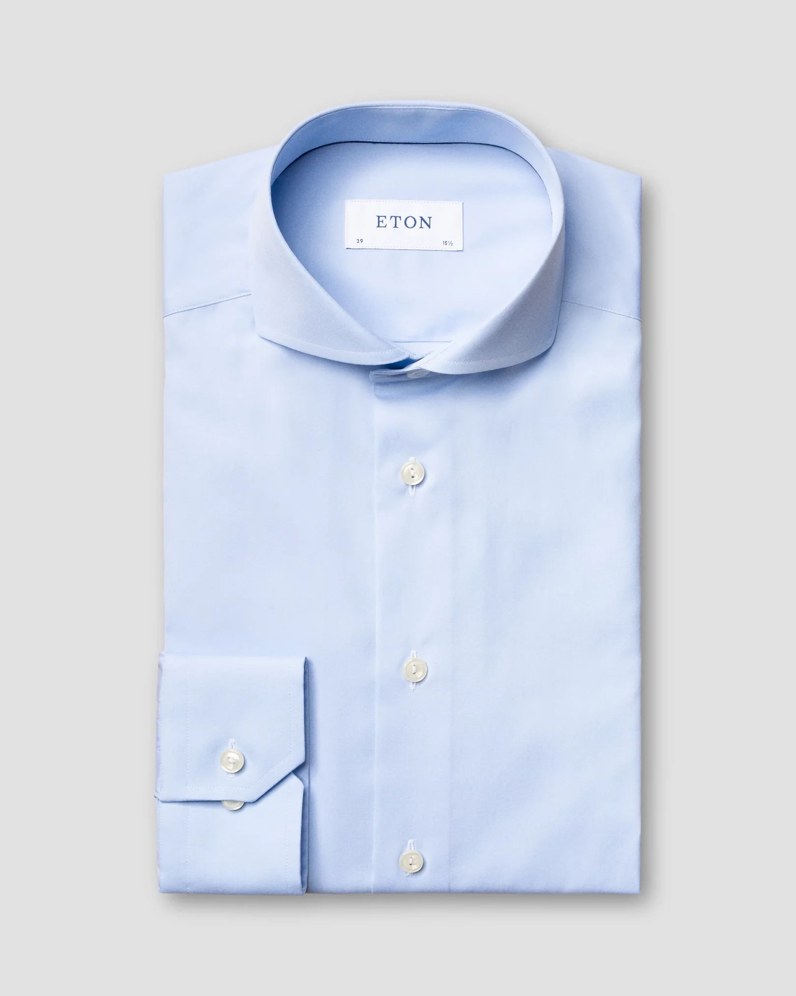Eton - lightblue poplin shirt extreme cut away