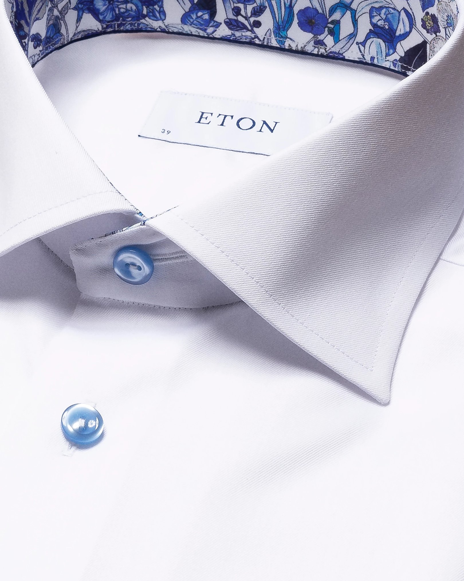 Eton - white signature twill floral details