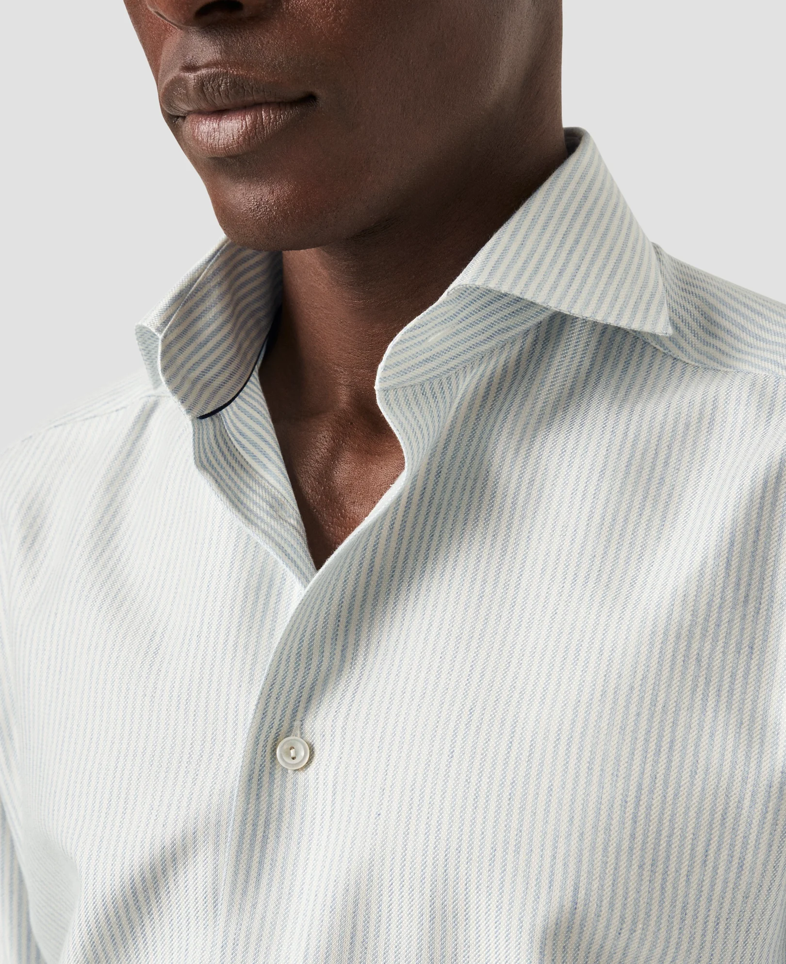 Eton - light blue cotton silk cashmere shirt