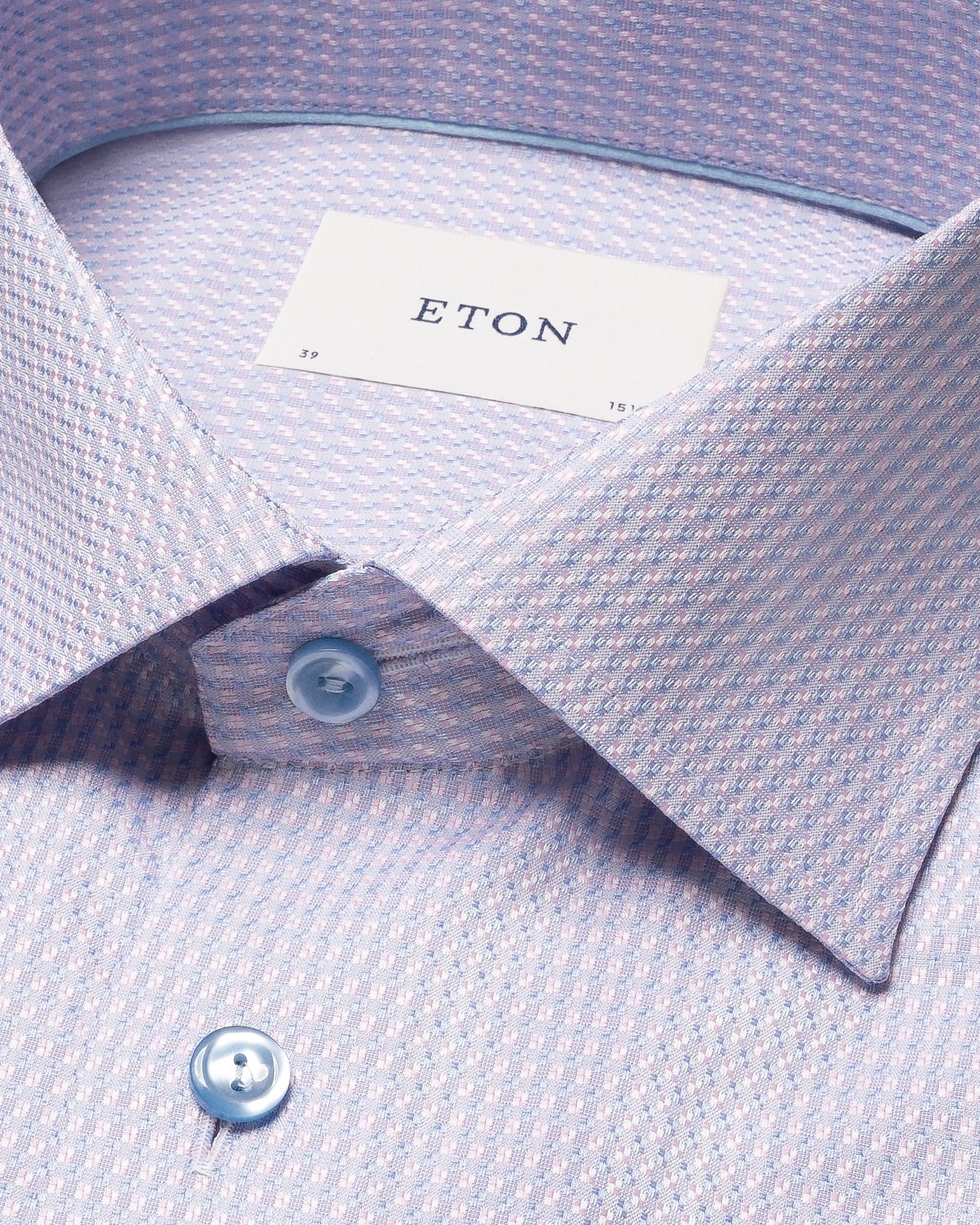 Eton - pink check signature dobby shirt