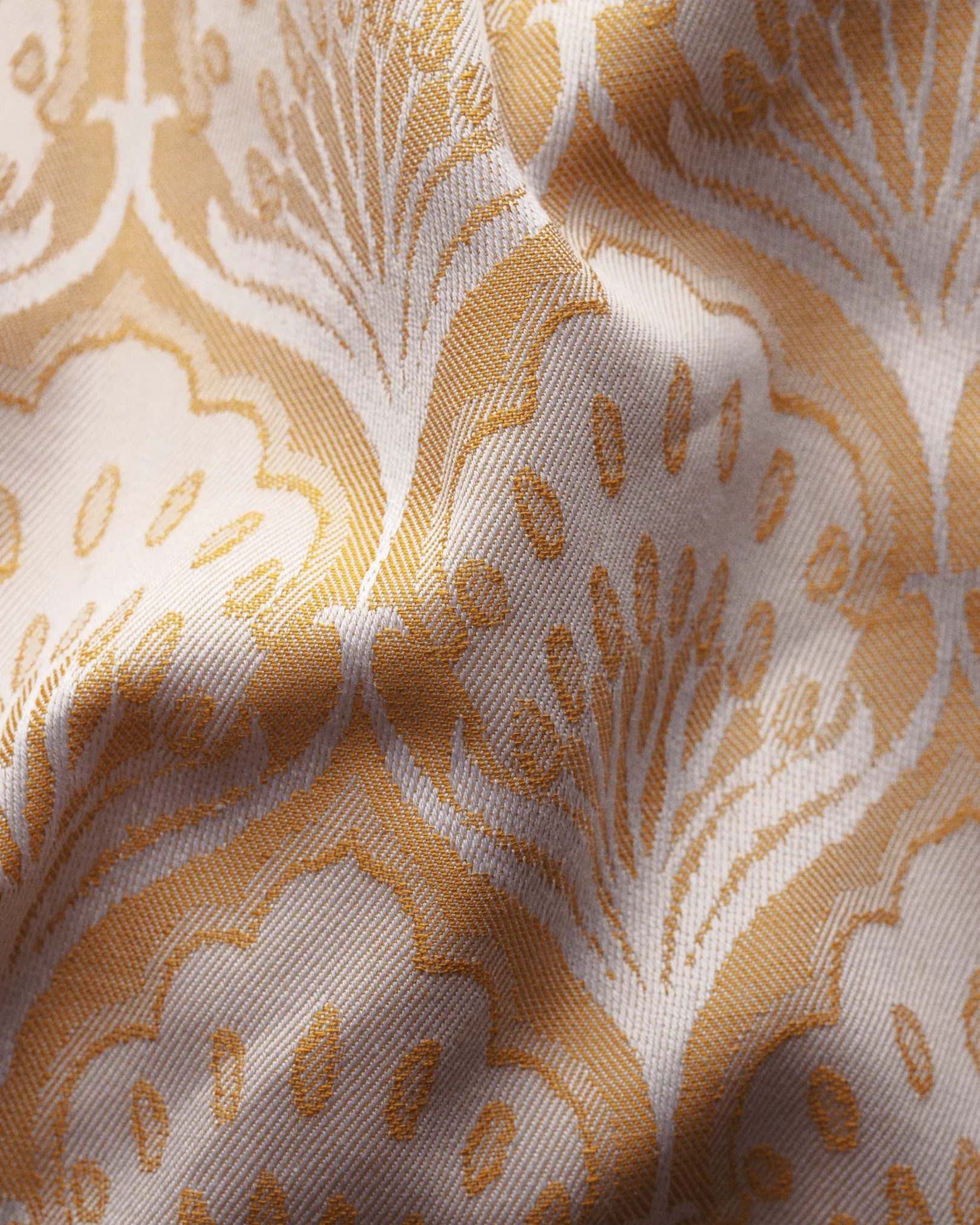 Eton - white and gold art deco jacquard shirt
