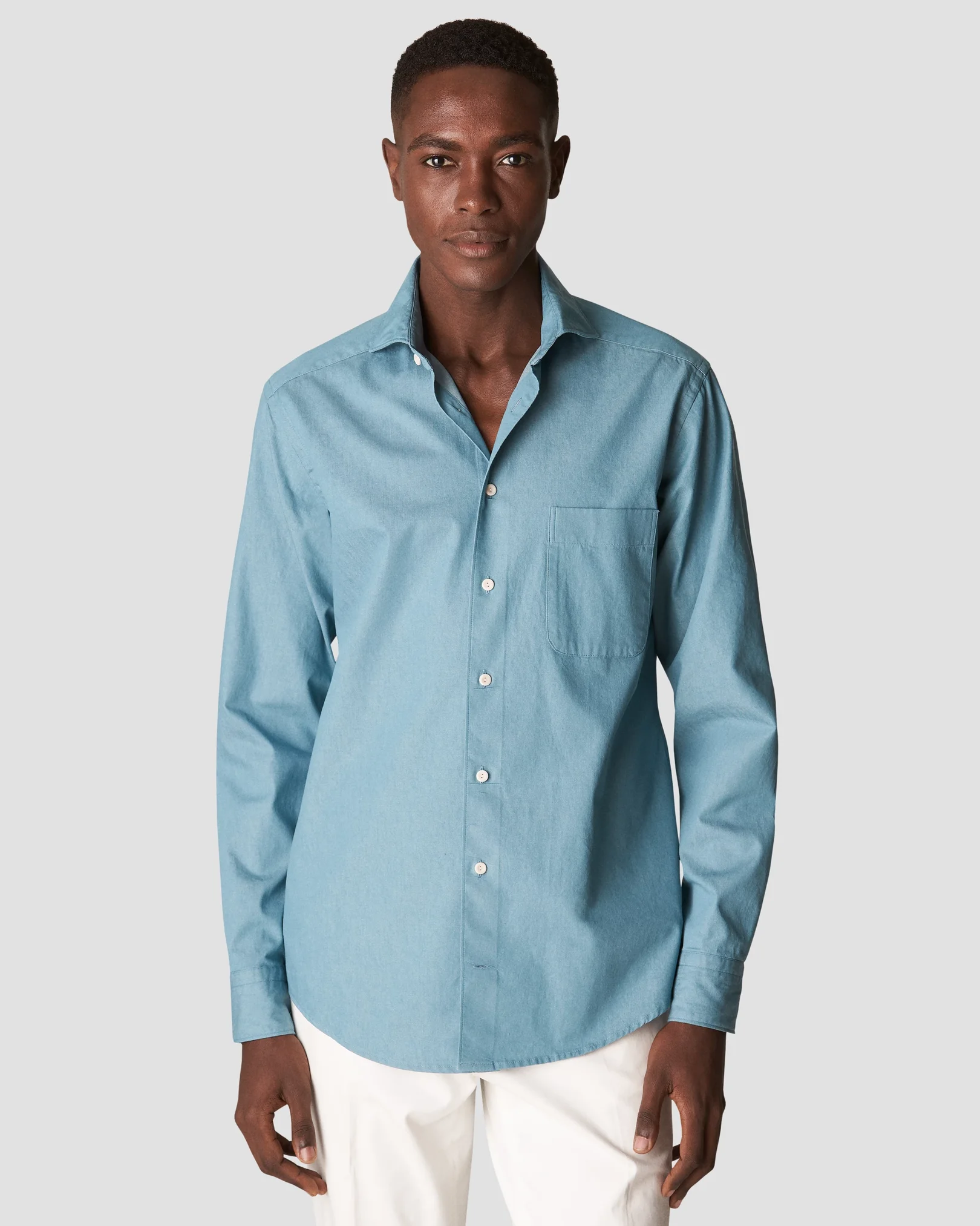 Eton - mid blue heavy twill