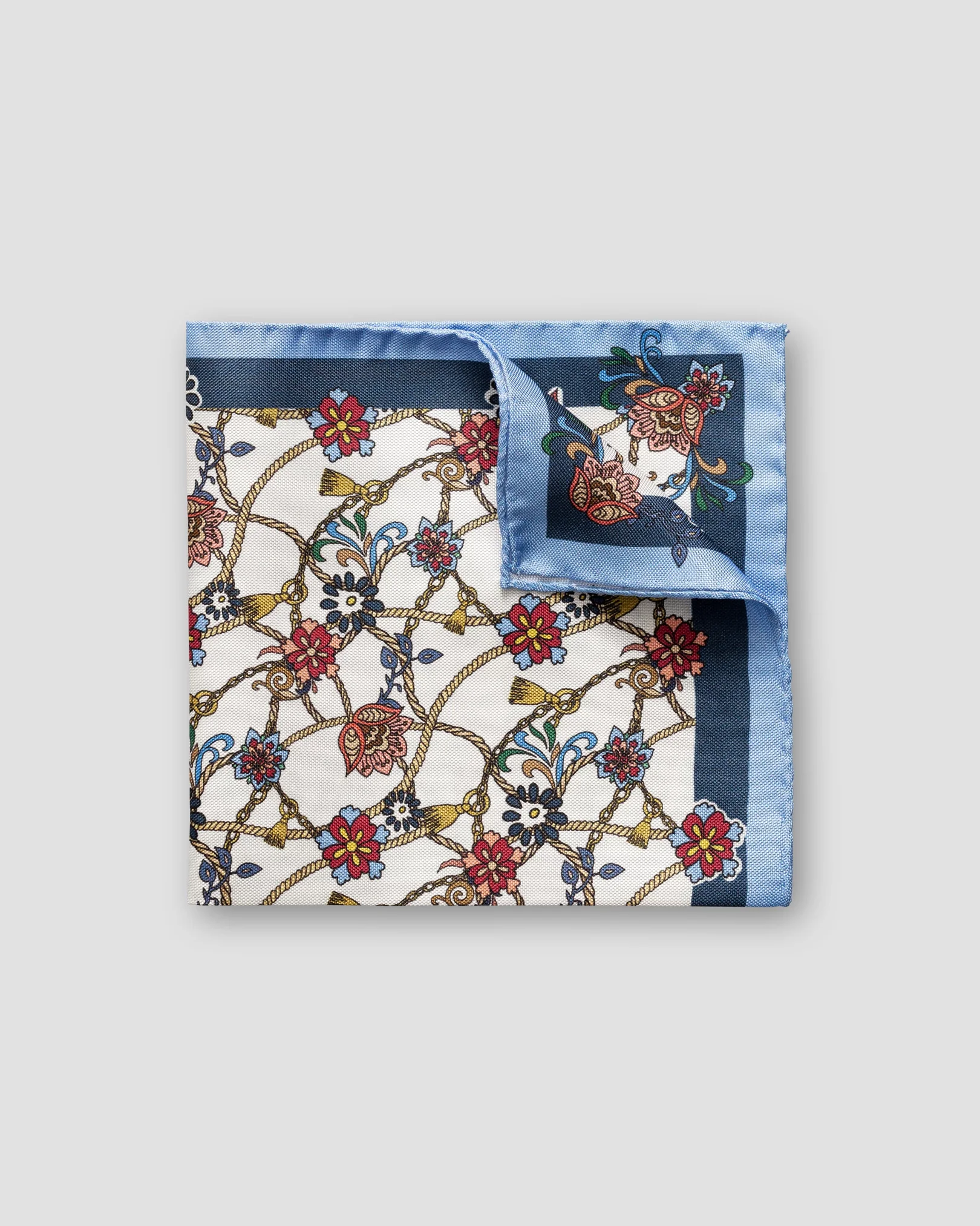 Eton - red chandelier print silk pocket square