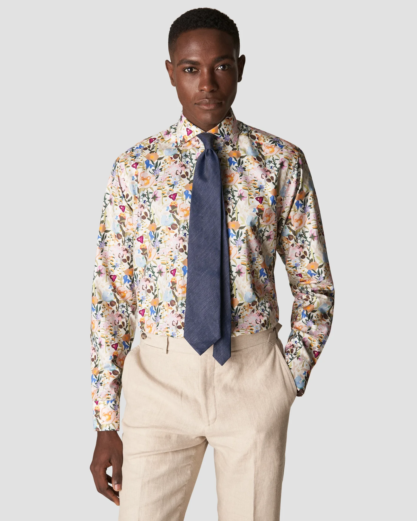 Eton - mid grey lightweight flanell